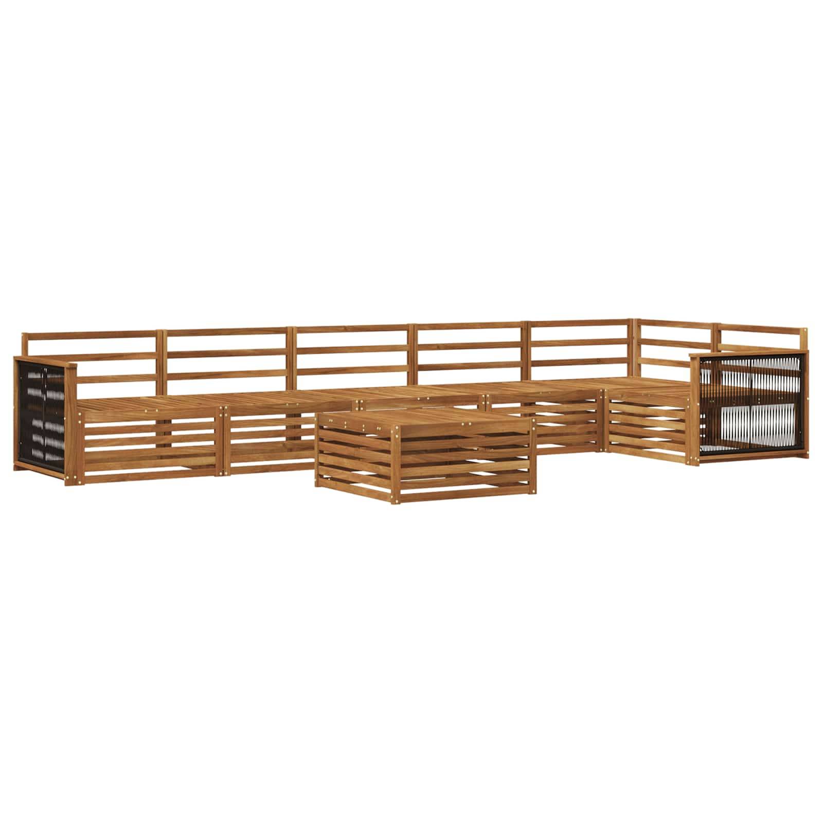 vidaXL Outdoor-Sofagarnitur 7 pcs Natur Massivholz Akazie