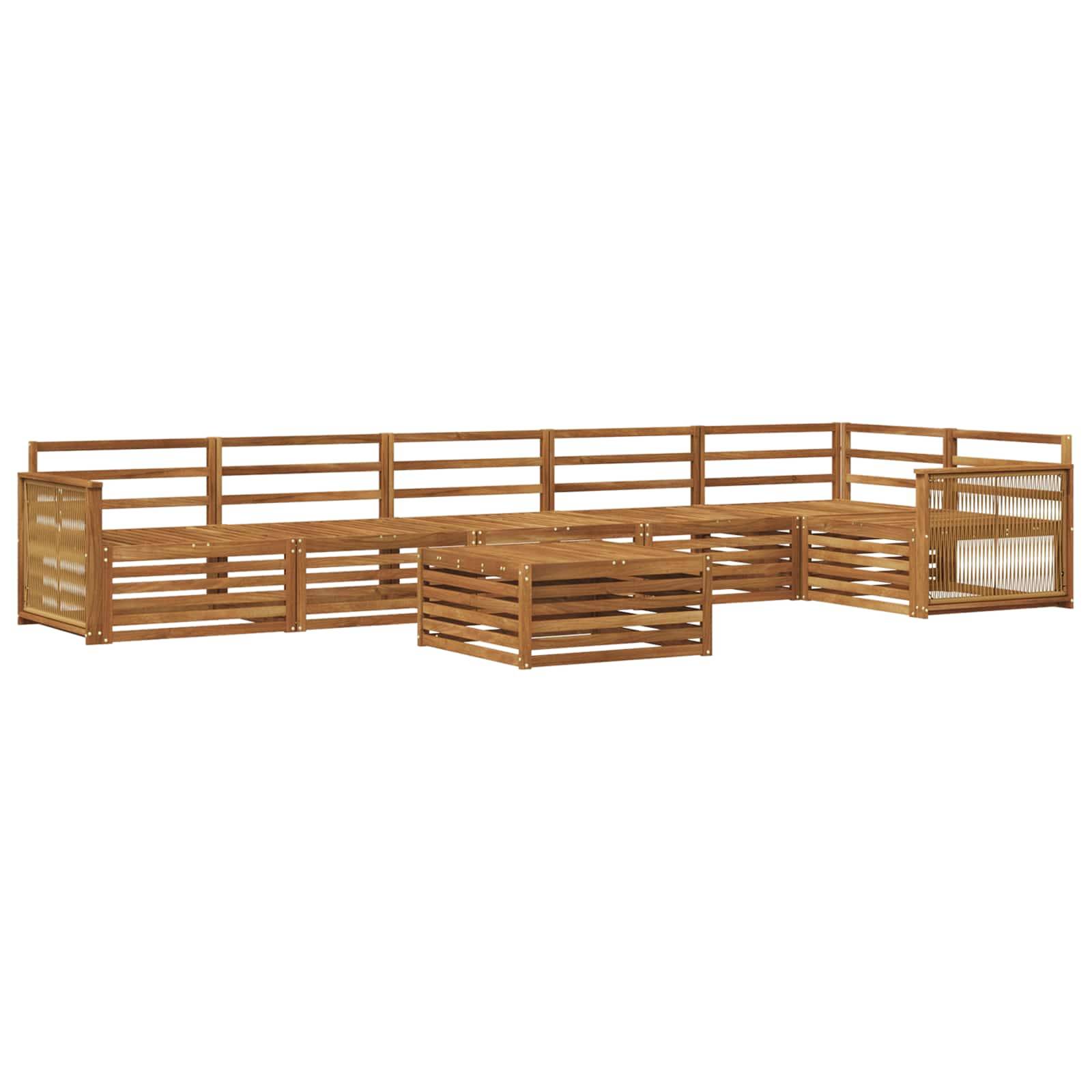 vidaXL Outdoor-Sofagarnitur 7 pcs Natur Massivholz Akazie