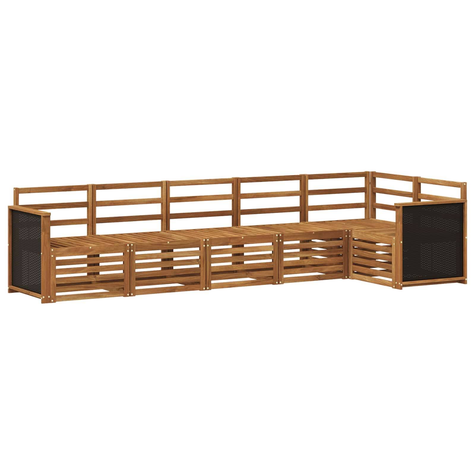 vidaXL Ecksofa Set 5 pcs Natur Massivholz Akazie