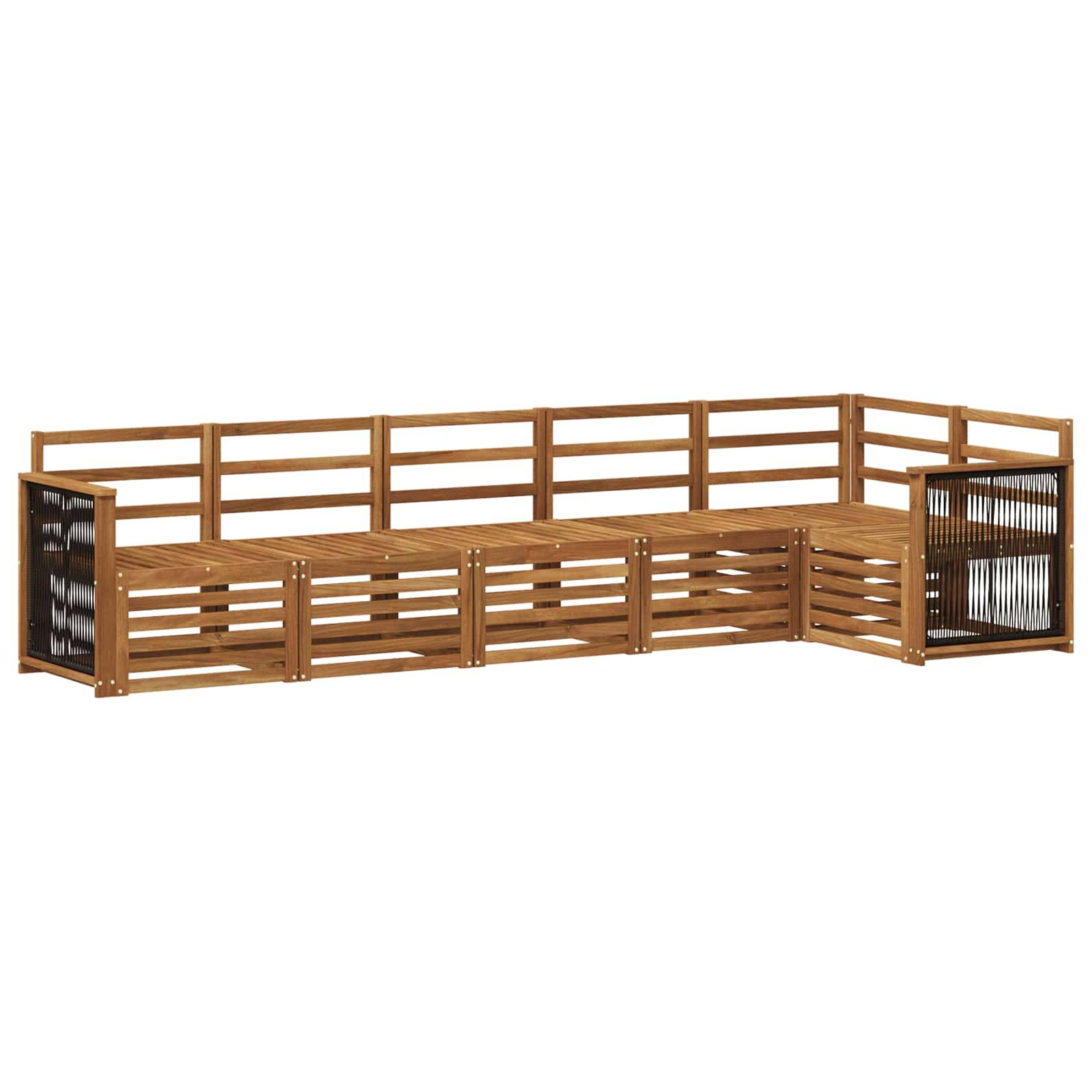 vidaXL Ecksofa Set 5 pcs Natur Massivholz Akazie