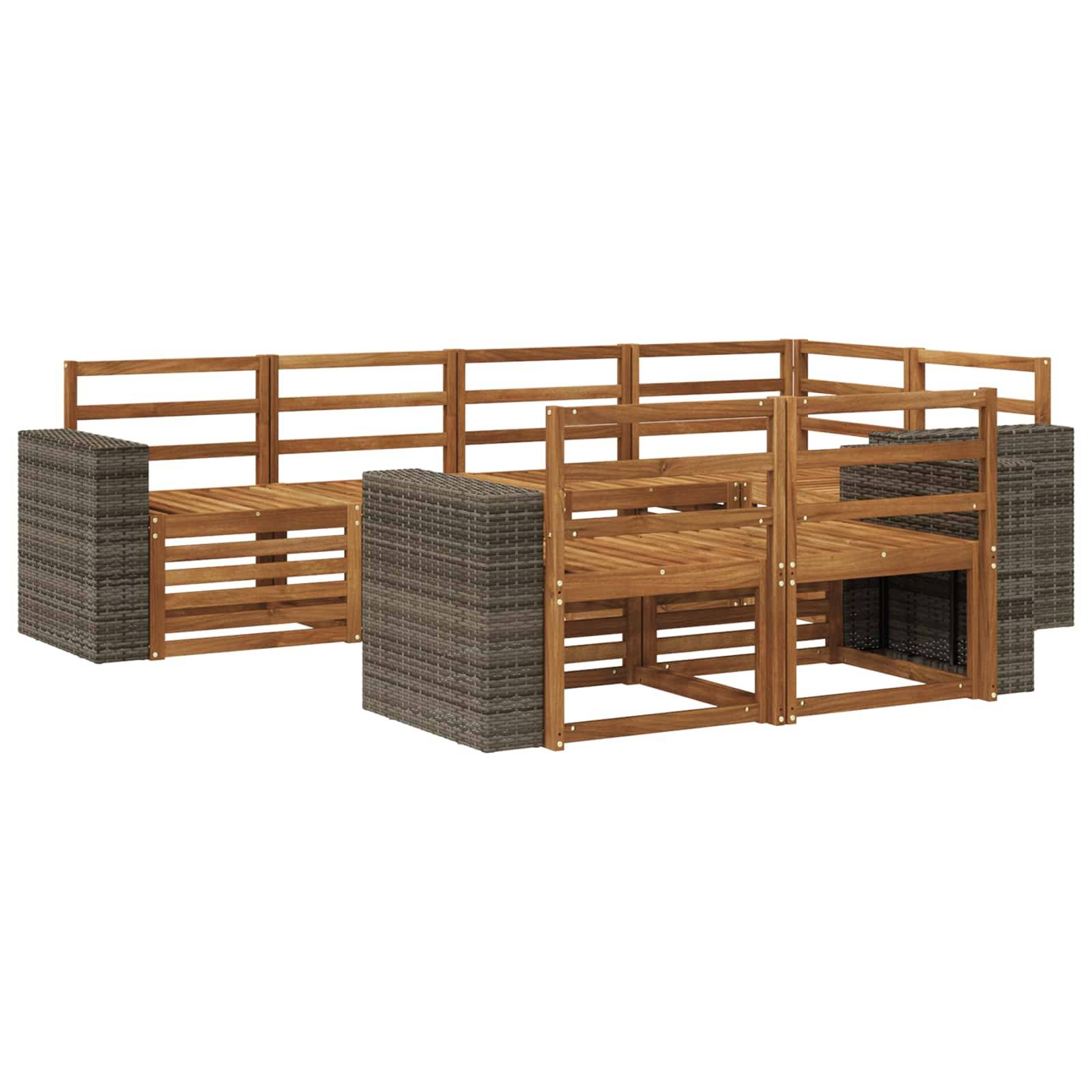vidaXL Ecksofa Set 7 pcs Natur