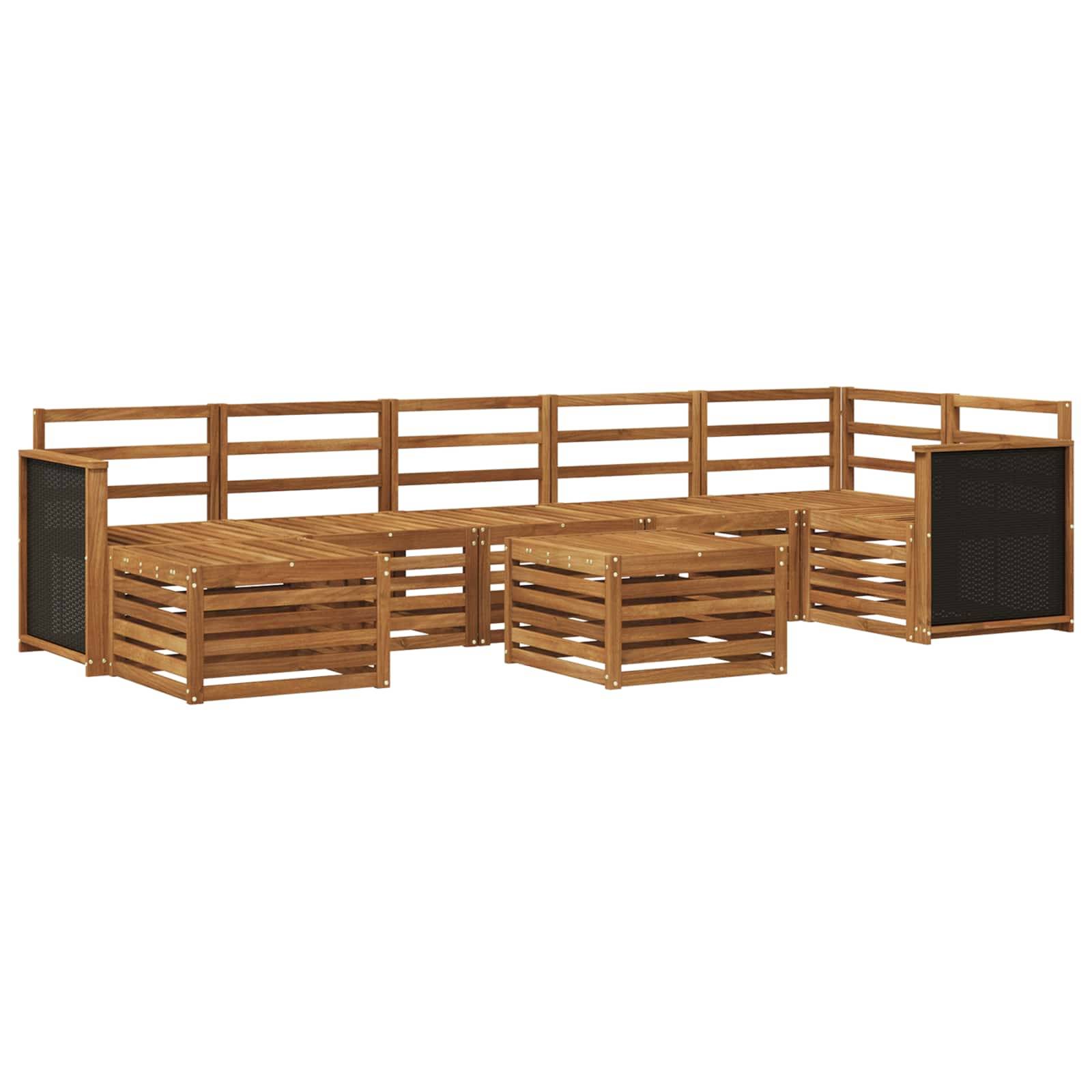 vidaXL Outdoor-Sofagarnitur 7 pcs Natur Massivholz Akazie