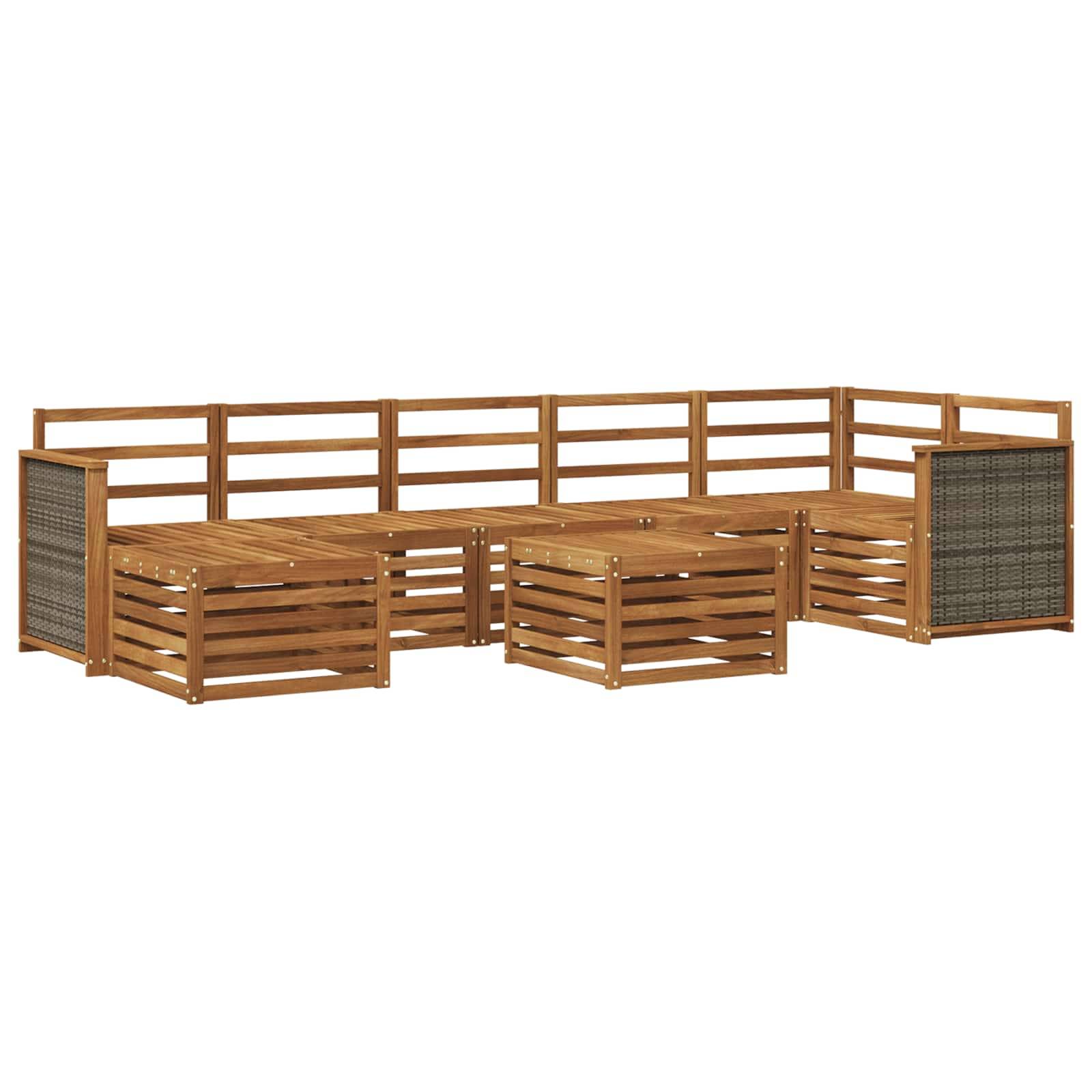 vidaXL Outdoor-Sofagarnitur 7 pcs Natur Massivholz Akazie
