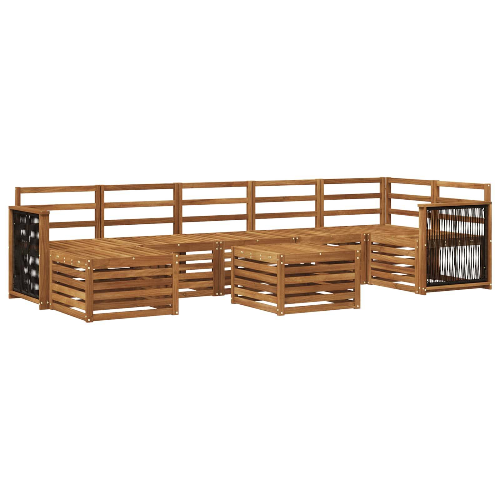 vidaXL Outdoor-Sofagarnitur 7 pcs Natur Massivholz Akazie