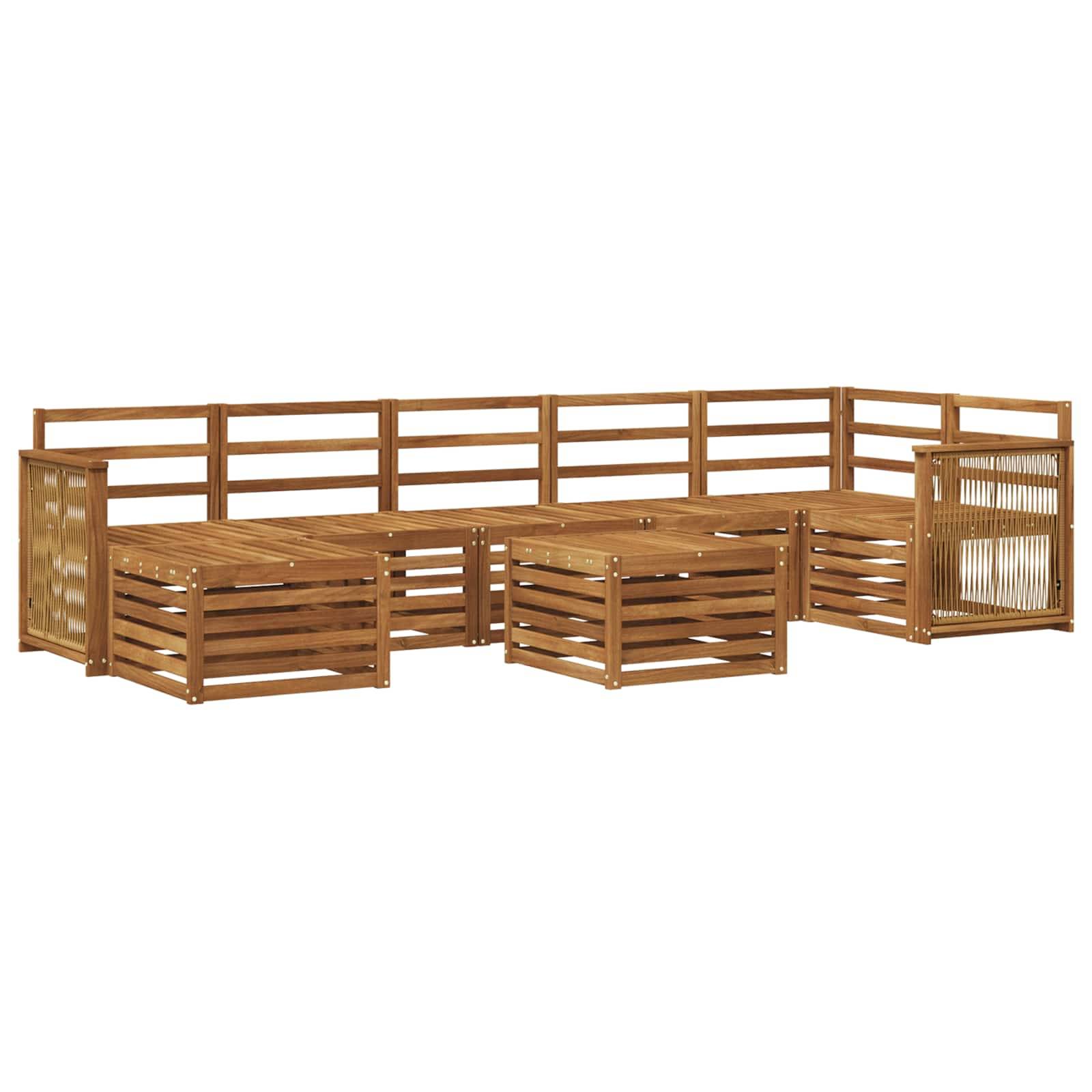 vidaXL Outdoor-Sofagarnitur 7 pcs Natur Massivholz Akazie