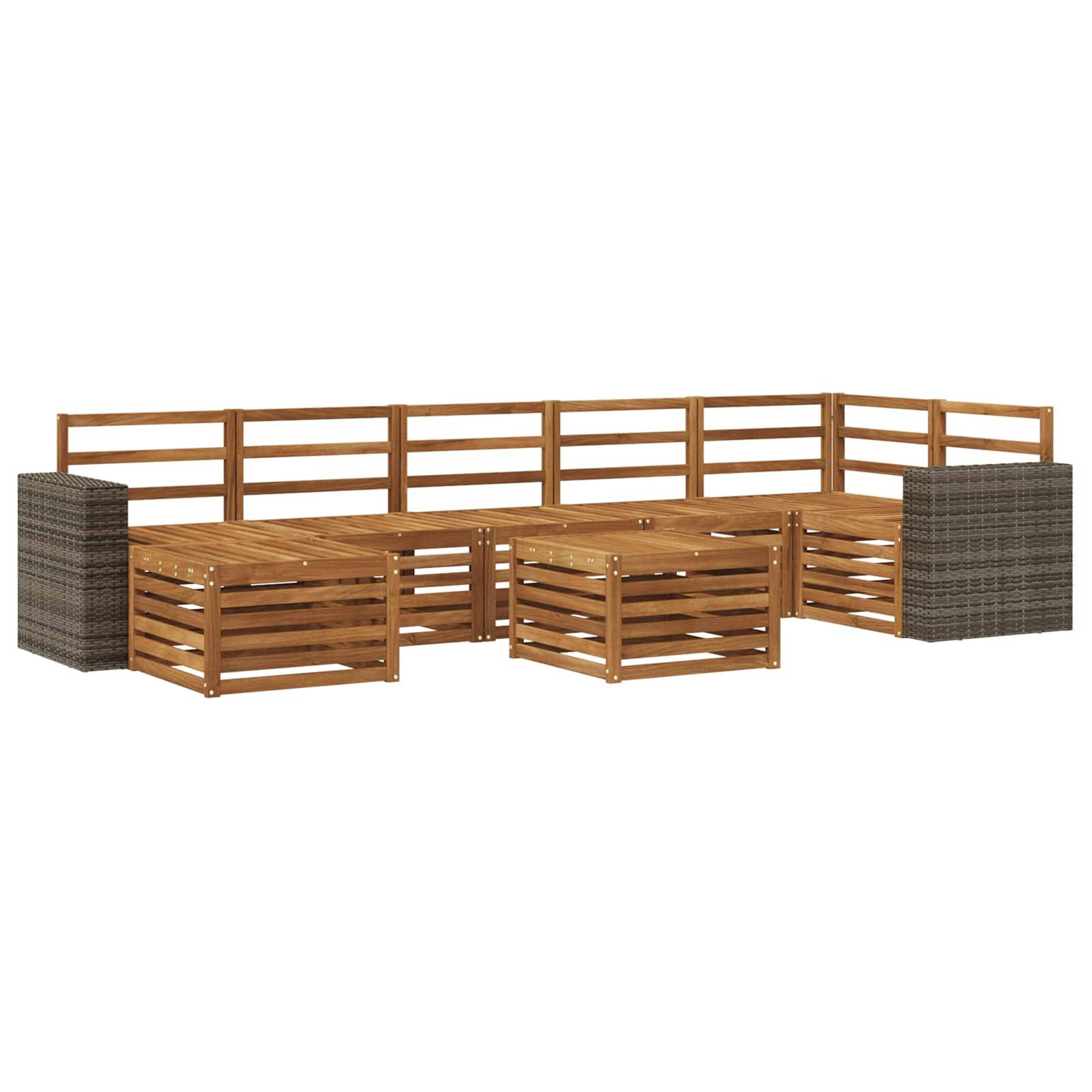 vidaXL Outdoor-Sofagarnitur 8 pcs Natur Massivholz Akazie