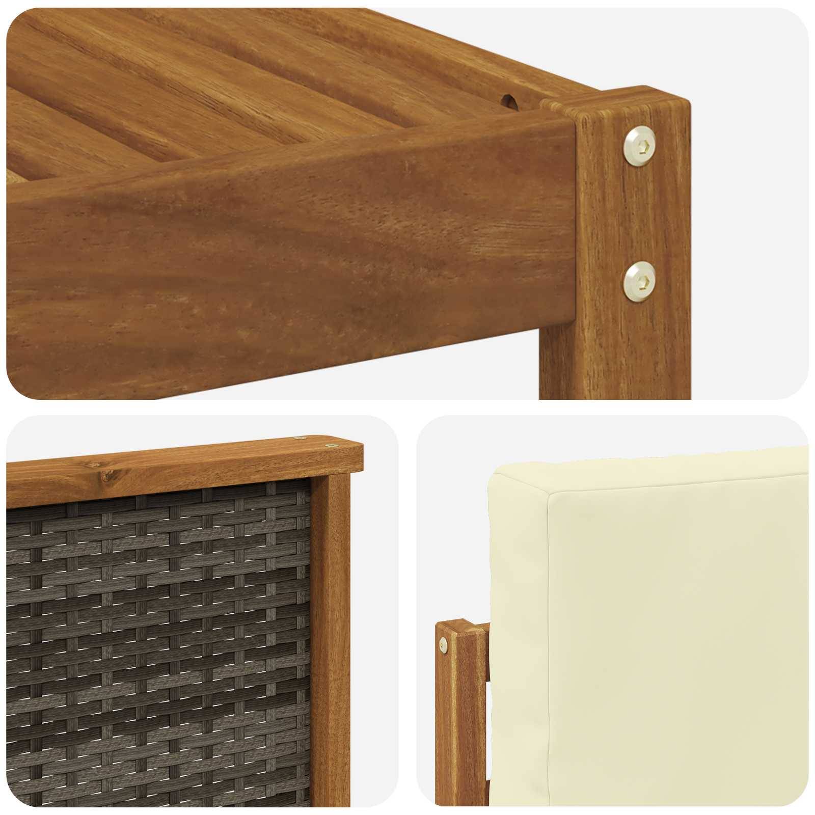 vidaXL Outdoor-Sofagarnitur mit Kissen 6 pcs Natur und Creme Polyester