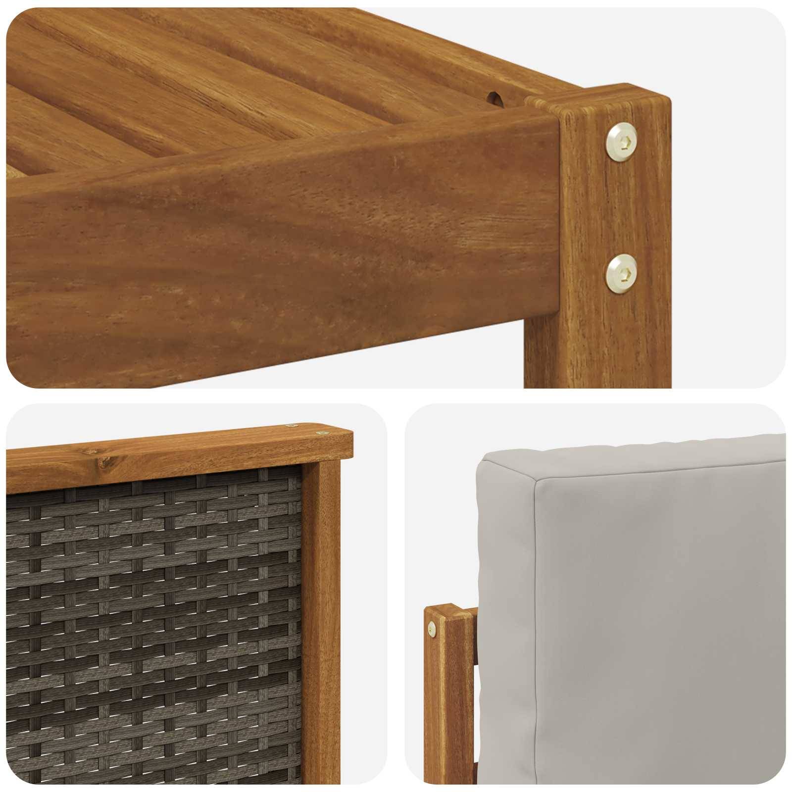 vidaXL Sofagarnituren mit Kissen 9 pcs Massivholz Akazie