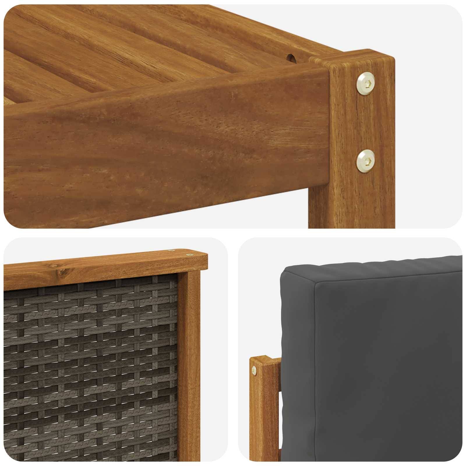 vidaXL Sofagarnituren mit Kissen 8 pcs Massivholz Akazie