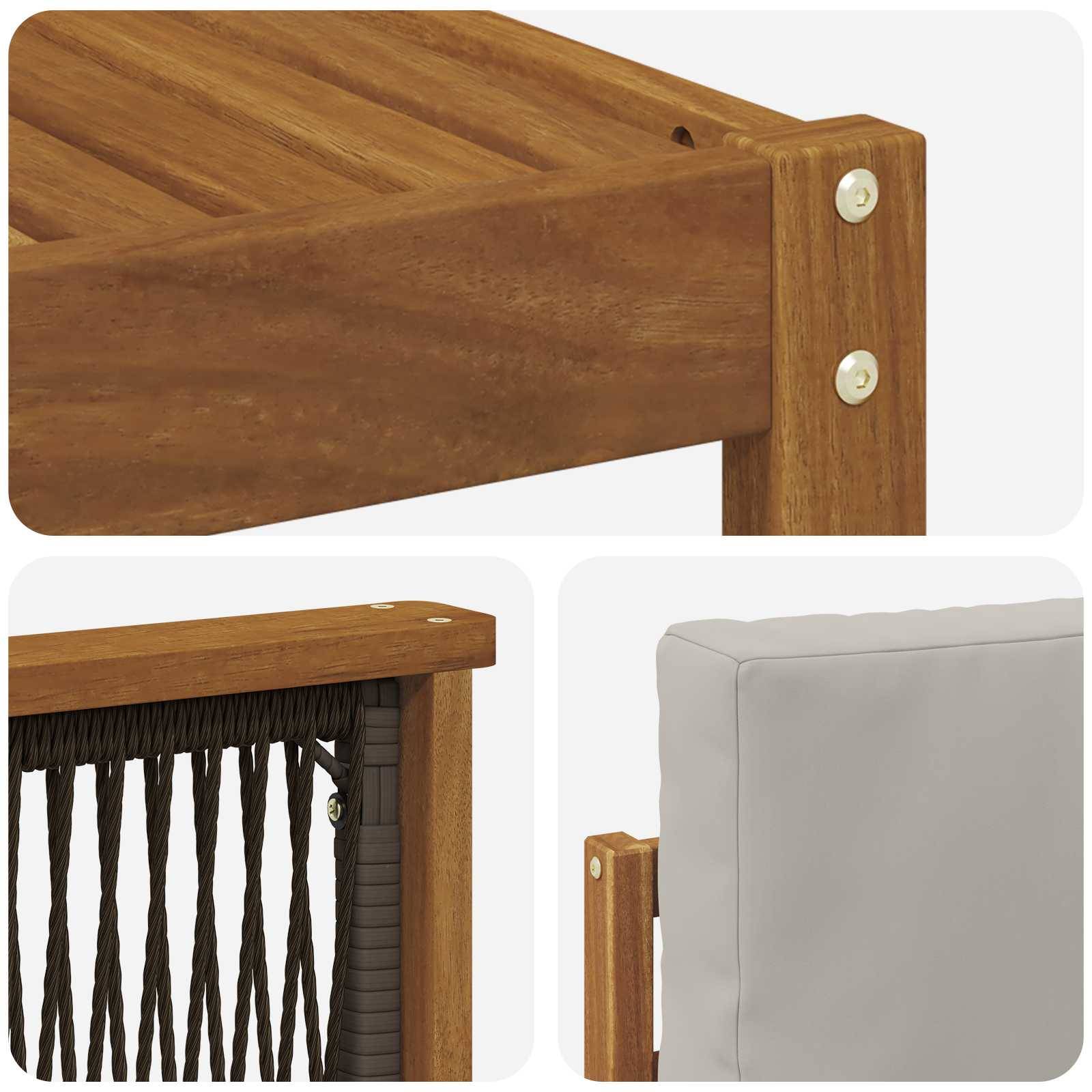 vidaXL Outdoor-Sofagarnitur mit Kissen 5 pcs Natürlich und Hellgrau
