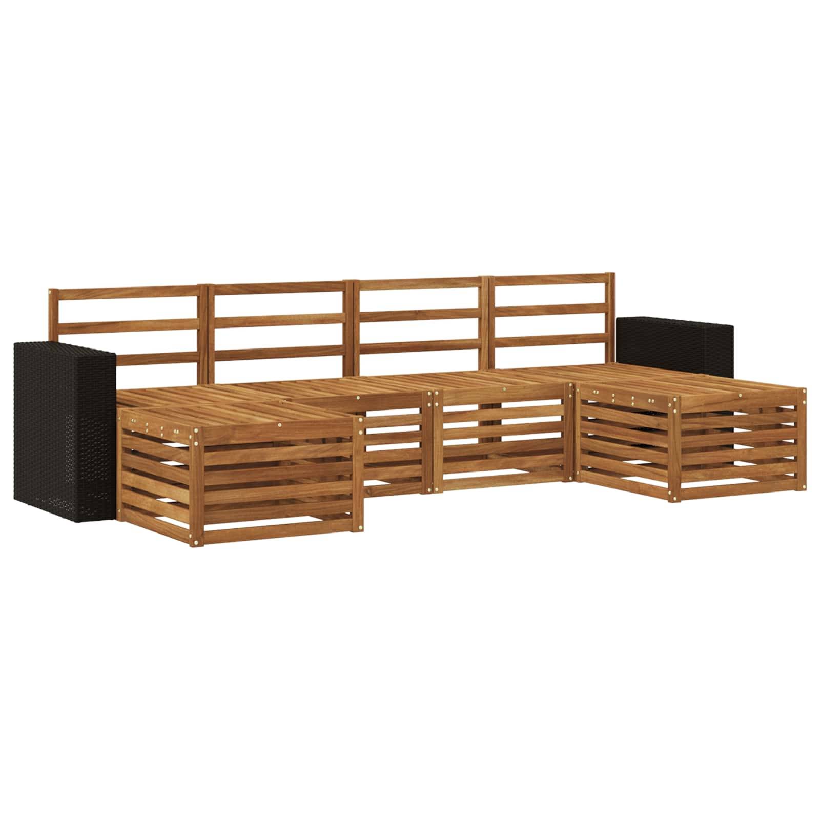 vidaXL Sofagarnituren 6 pcs Natur Massivholz Akazie