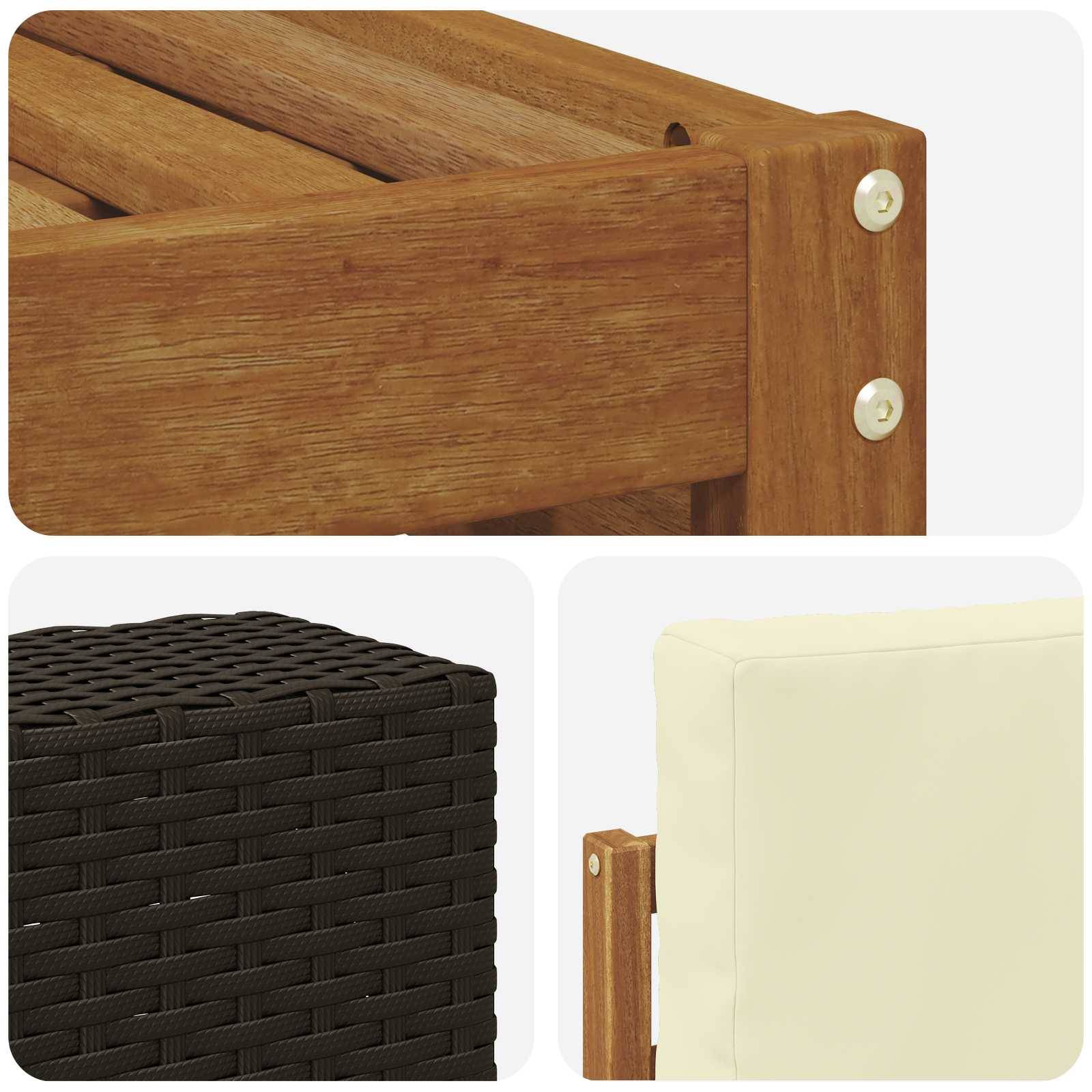 vidaXL Sofagarnituren 6 pcs Natur und Creme Massivholz Akazie