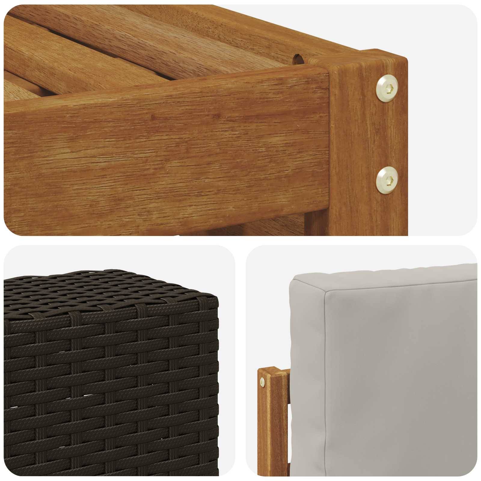 vidaXL Sofagarnituren mit Kissen 9 pcs Massivholz Akazie