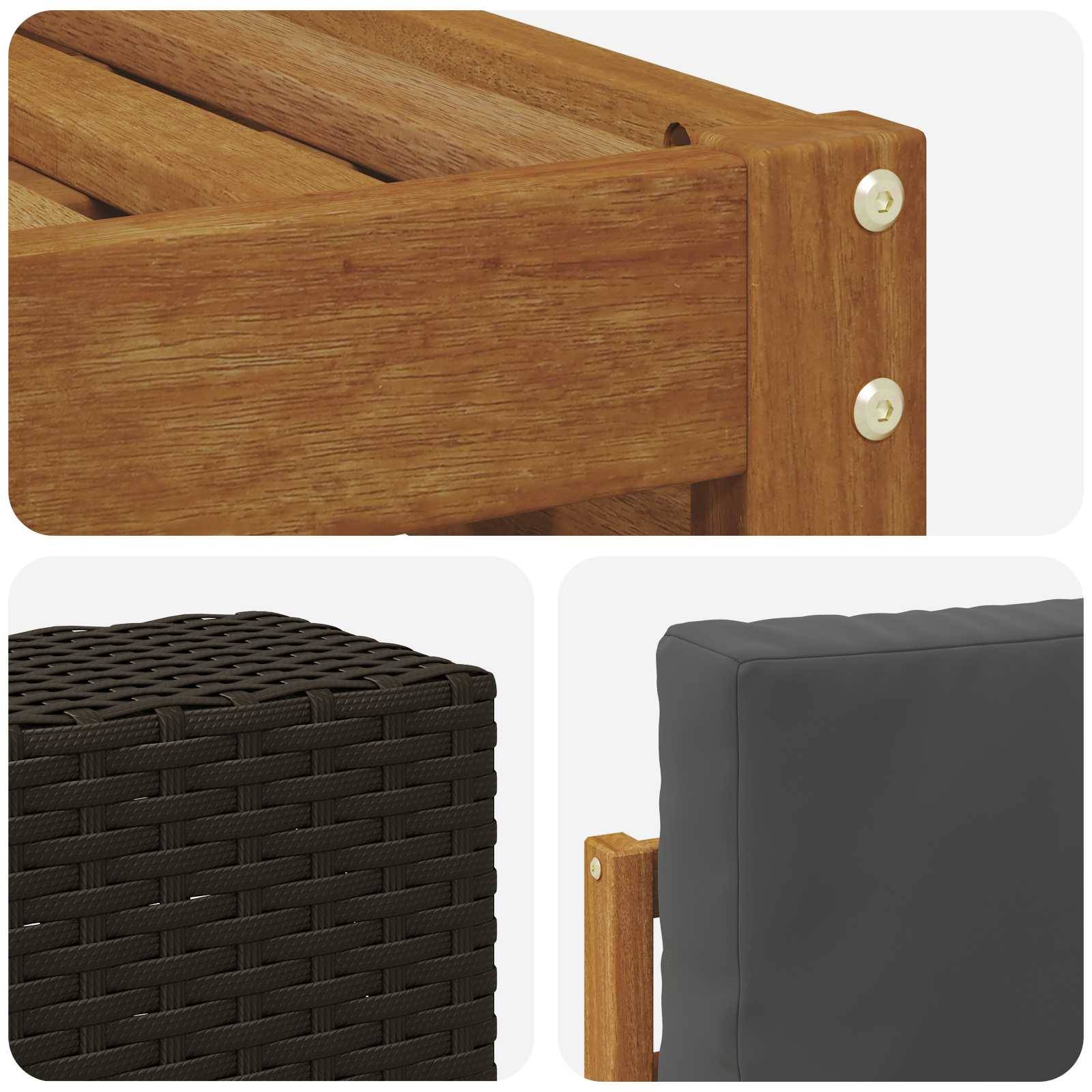 vidaXL Outdoor-Sofagarnitur mit Kissen 5 pcs Natur und Anthrazit