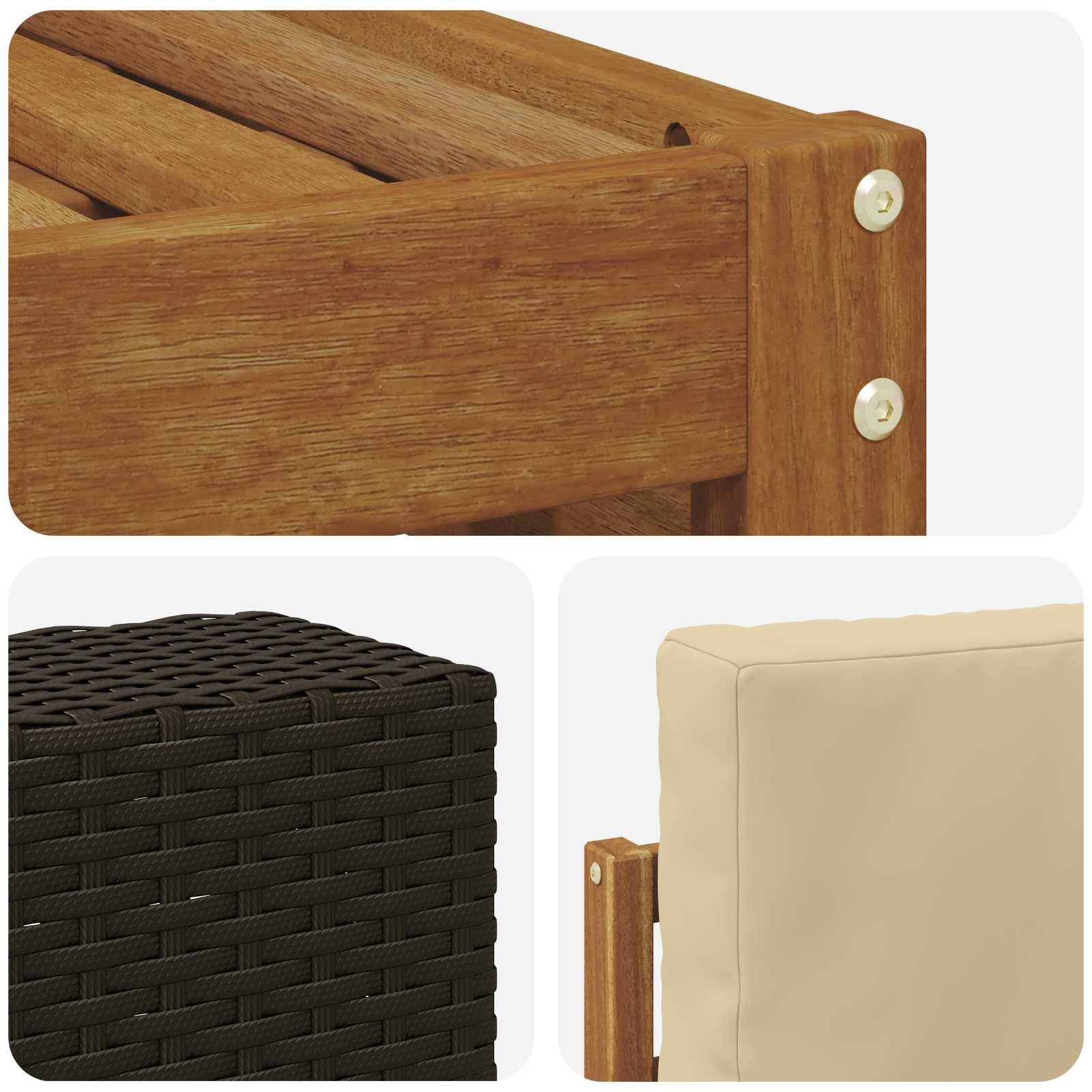 vidaXL Outdoor-Sofagarnitur 7 pcs Natur und Beige Massivholz Akazie