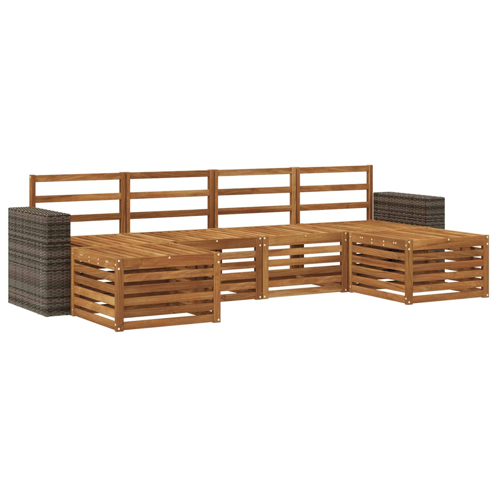 vidaXL Sofagarnituren 6 pcs Natur Massivholz Akazie