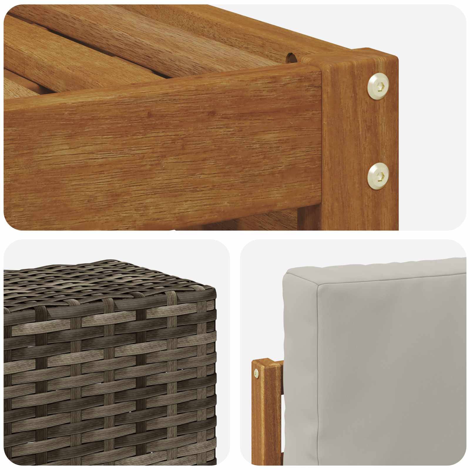 vidaXL Sofagarnituren mit Kissen 6 pcs Massivholz Akazie