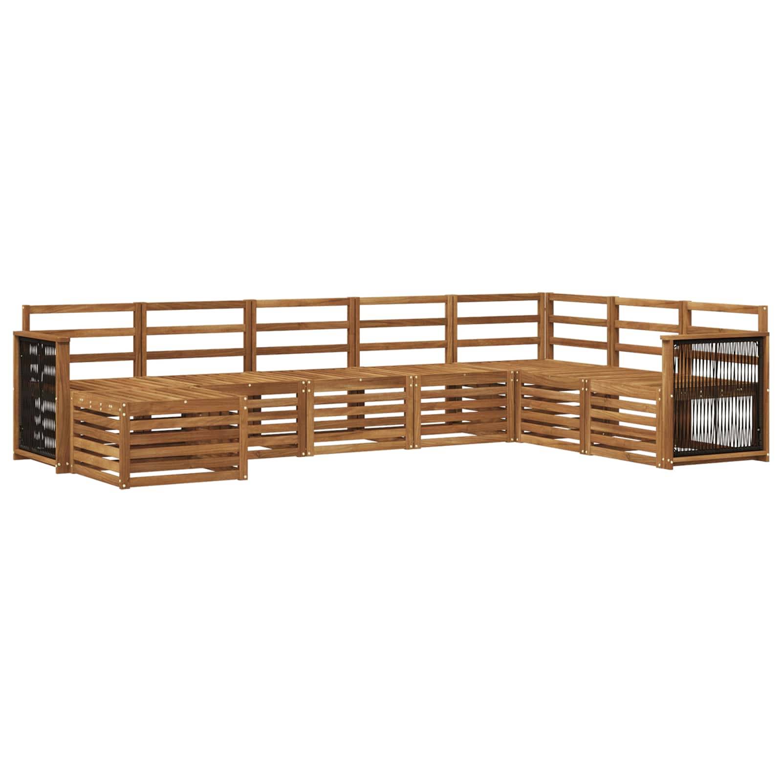 vidaXL Outdoor-Sofagarnitur 6 pcs Natur Massivholz Akazie