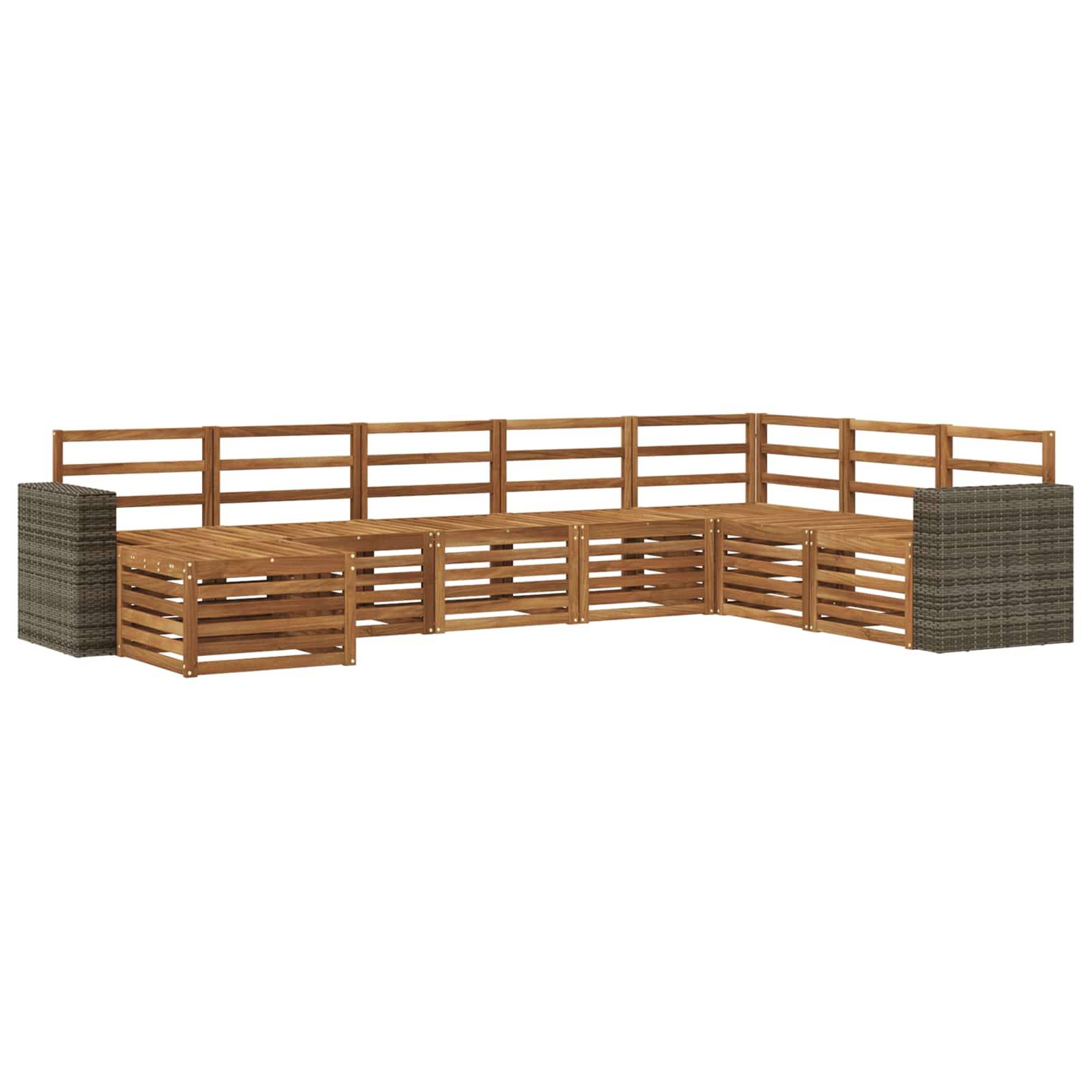 vidaXL Outdoor-Sofagarnitur 8 pcs Natur Massivholz Akazie
