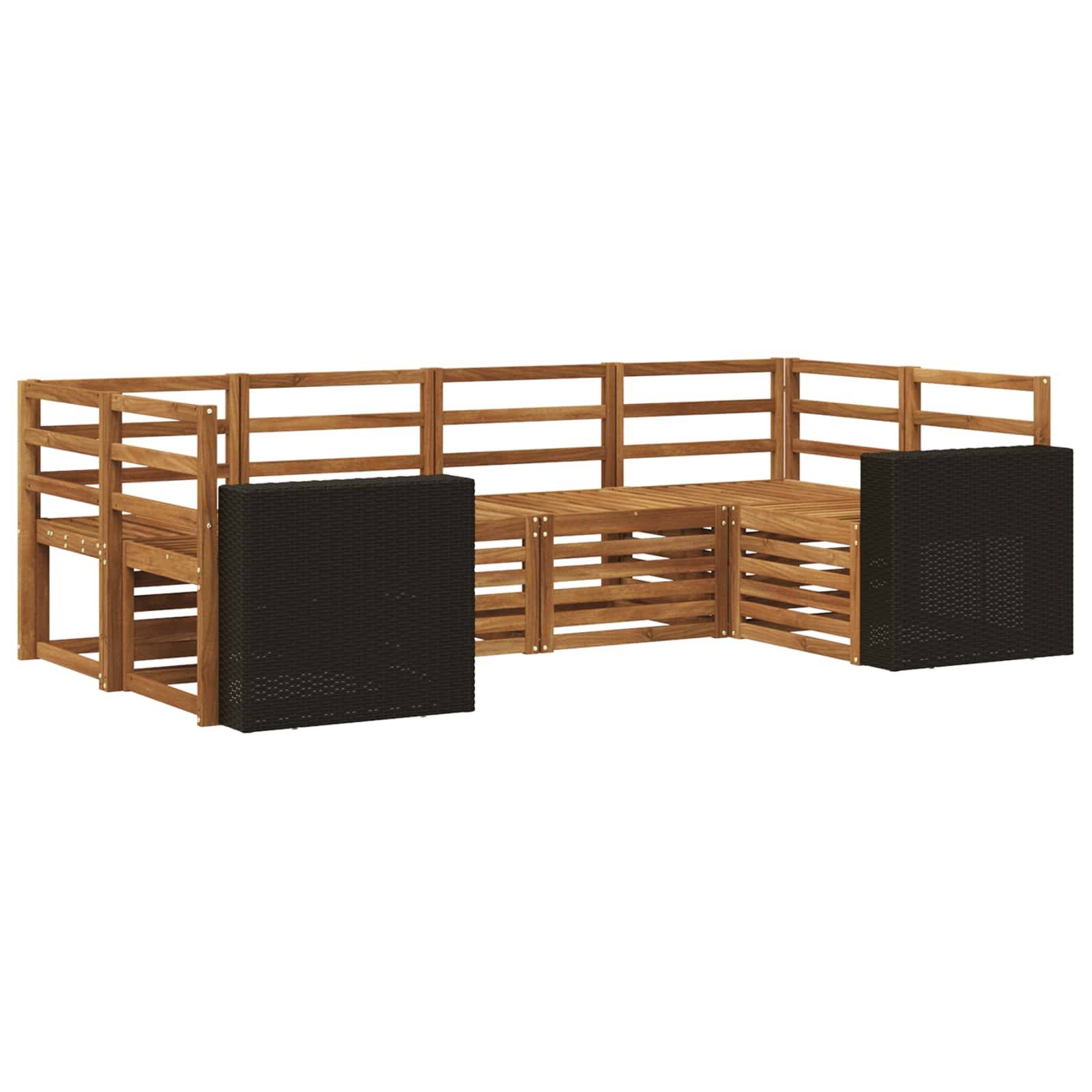 vidaXL Ecksofa Set 6 pcs Natur Massivholz Akazie