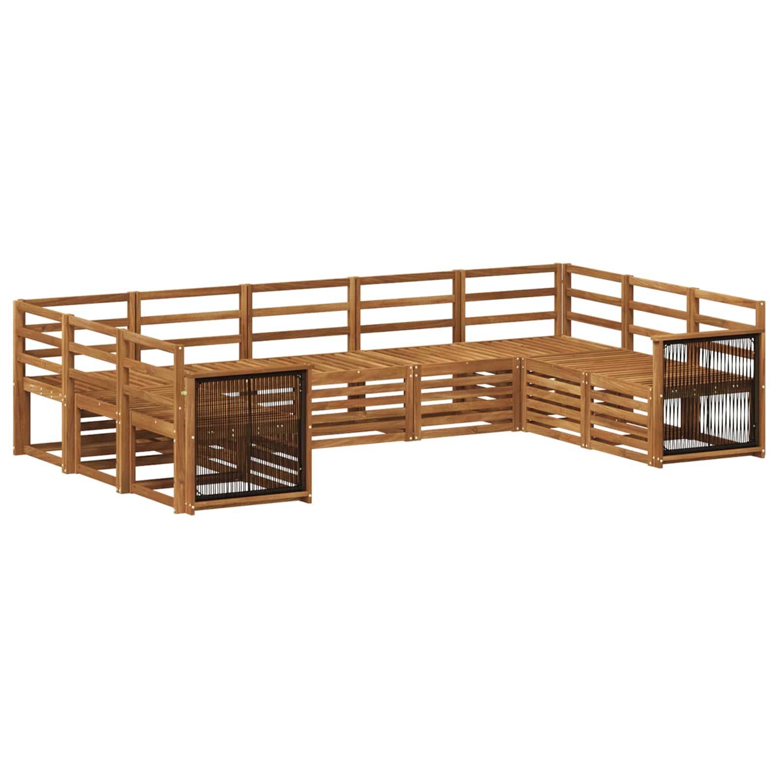 vidaXL Ecksofa Set 7 pcs Natur Massivholz Akazie