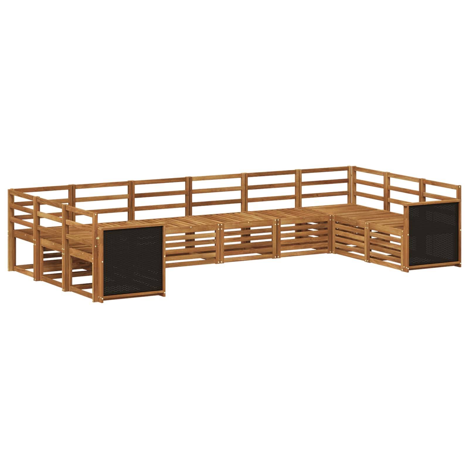 vidaXL Ecksofa Set 7 pcs Natur Massivholz Akazie