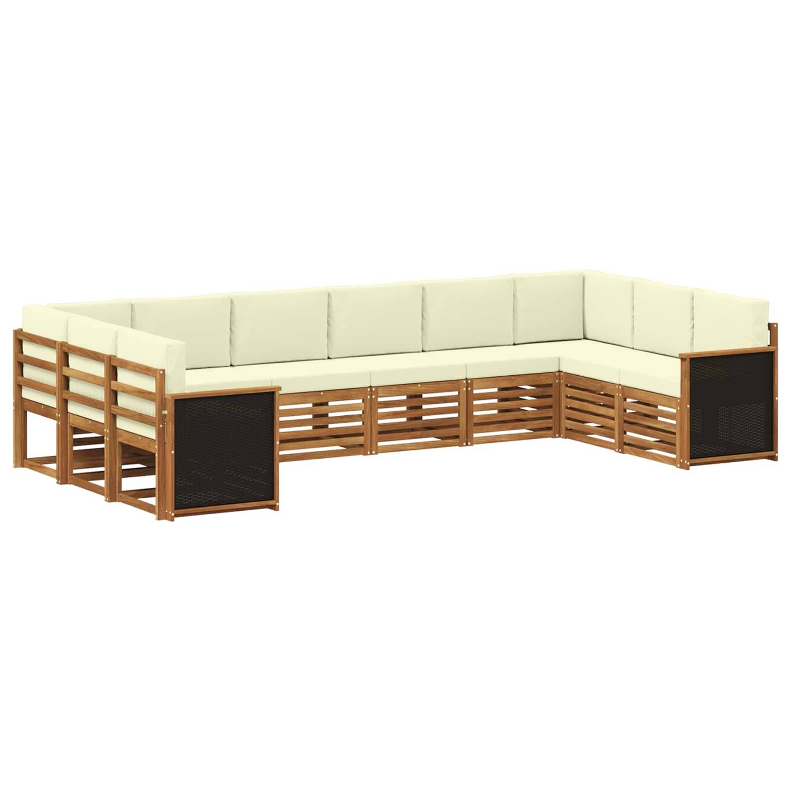 vidaXL Ecksofa Set mit Kissen 7 pcs Natur und Creme