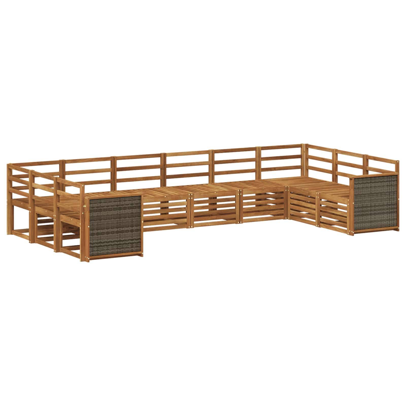 vidaXL Ecksofa Set 7 pcs Natur Massivholz Akazie