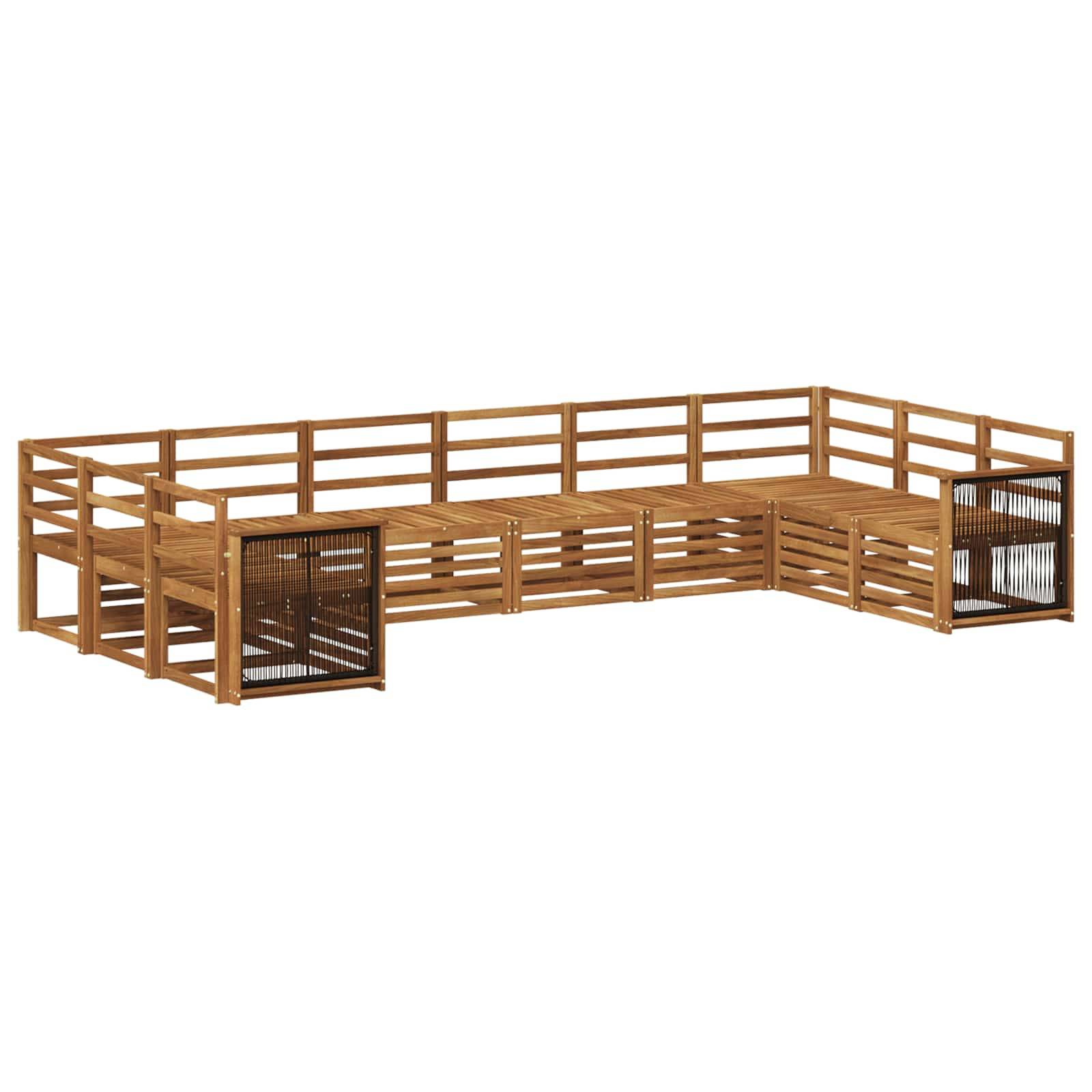 vidaXL Ecksofa Set 7 pcs Natur Massivholz Akazie