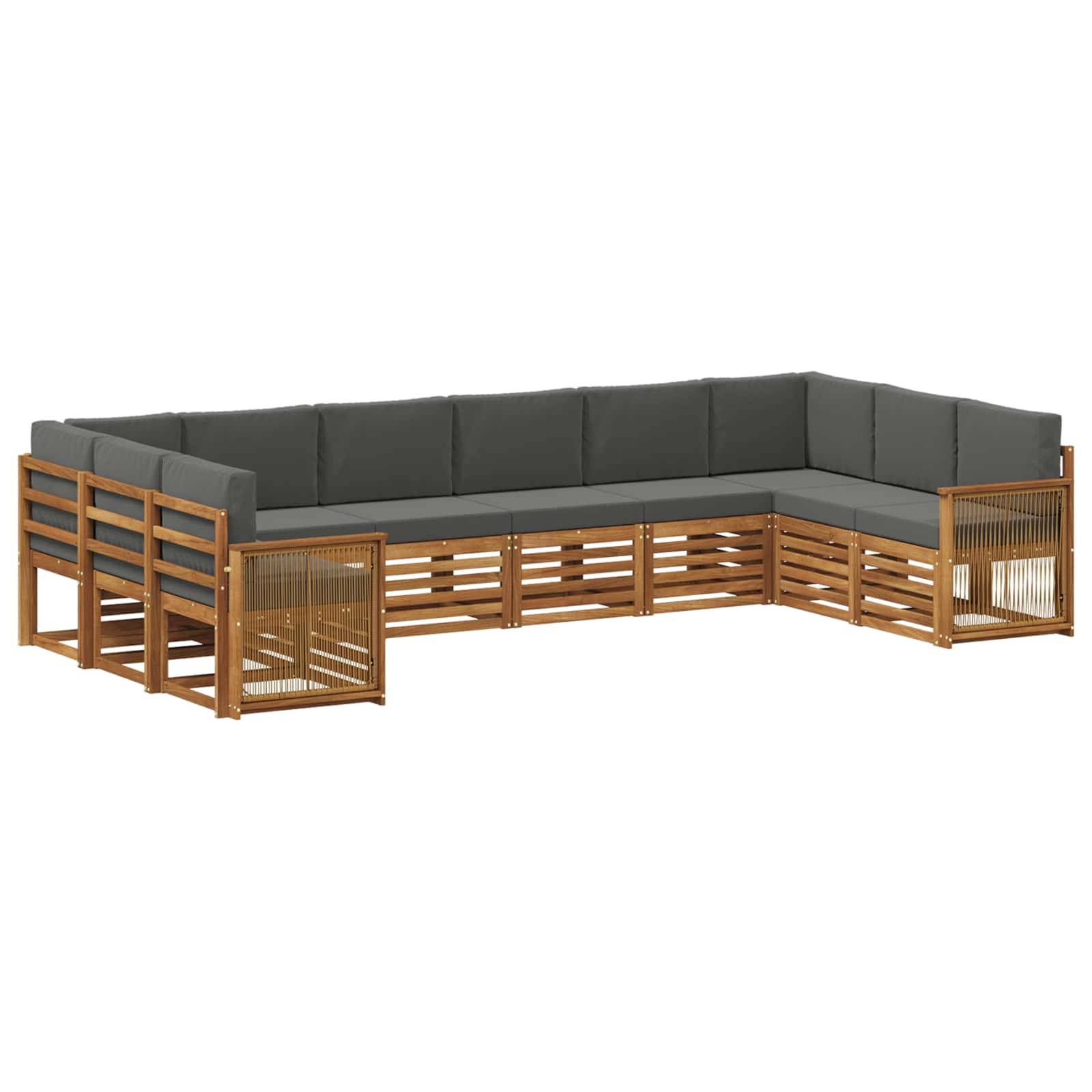 vidaXL Ecksofa Set mit Kissen 7 pcs Natur und Anthrazit