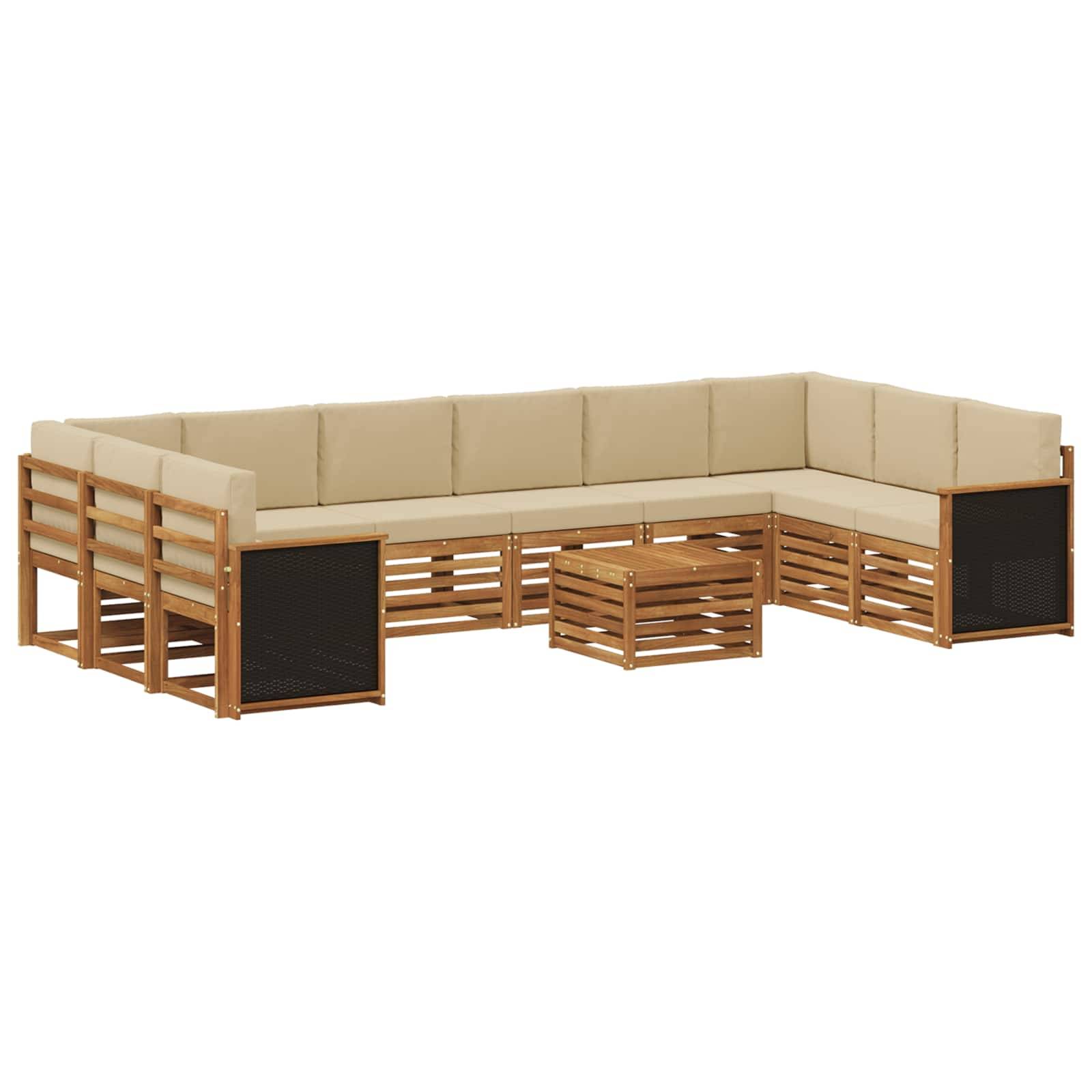 vidaXL Outdoor-Sofagarnitur mit Kissen 8 pcs Natur