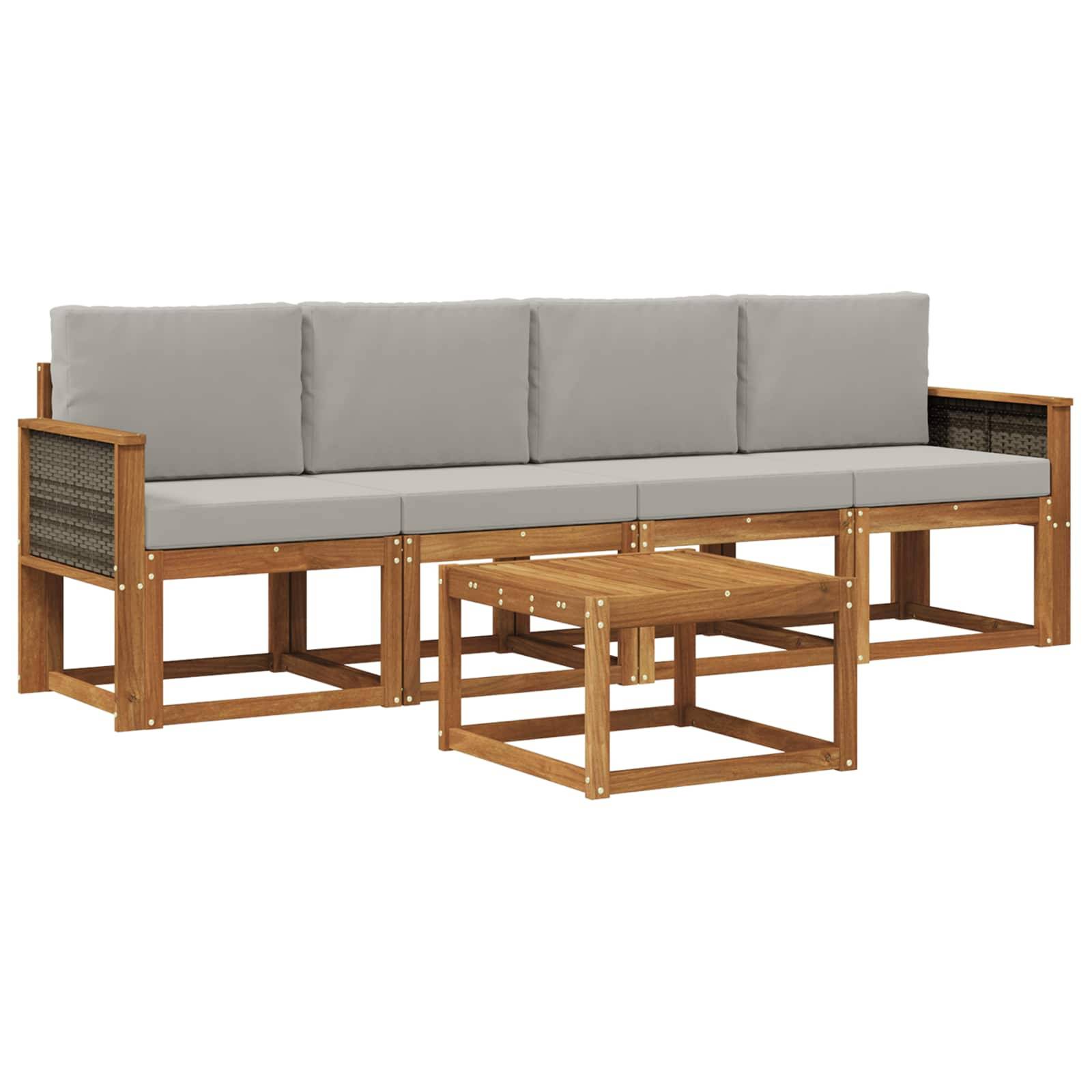vidaXL Outdoor-Sofagarnitur mit Kissen 4 pcs