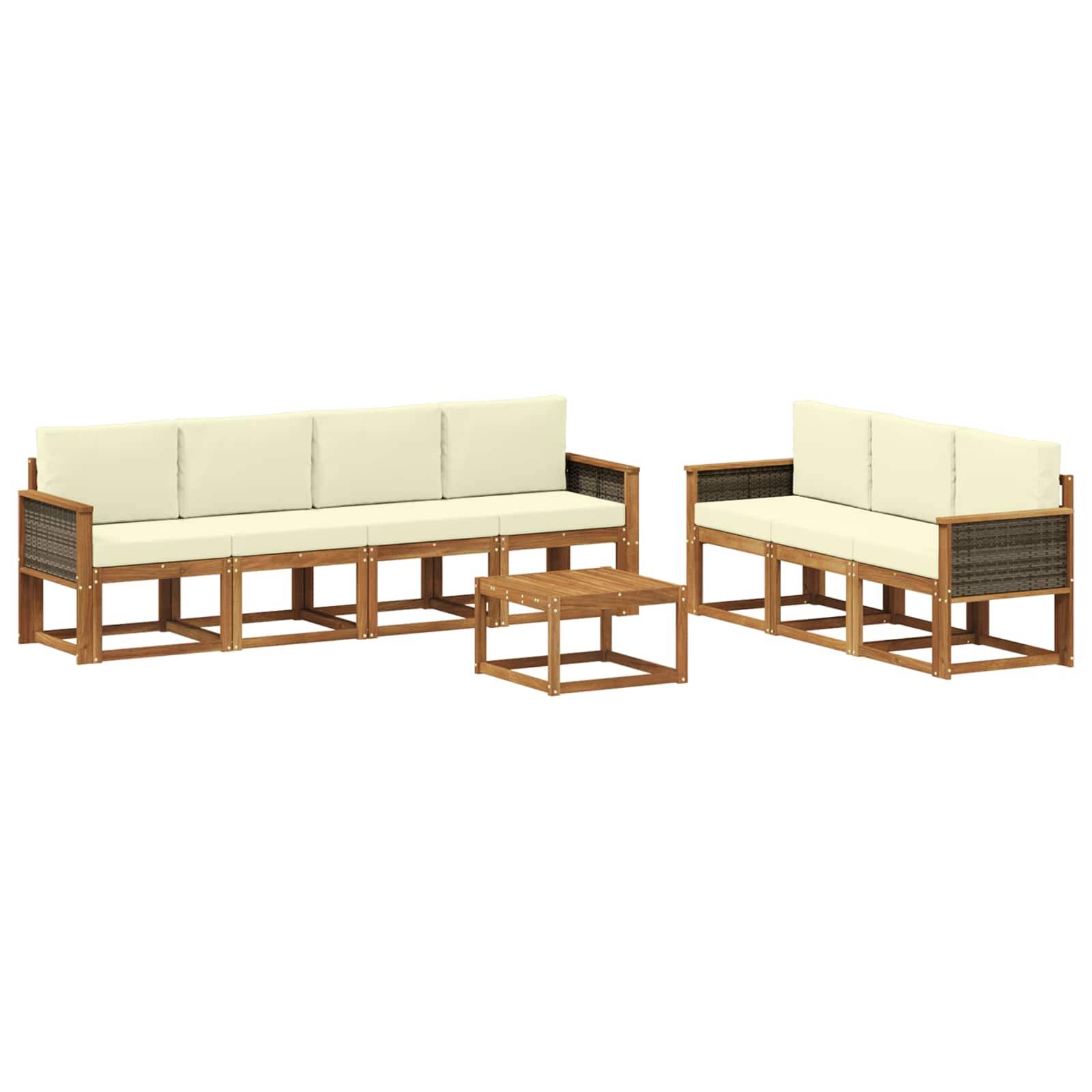 vidaXL Outdoor-Sofagarnitur mit Kissen 7 pcs