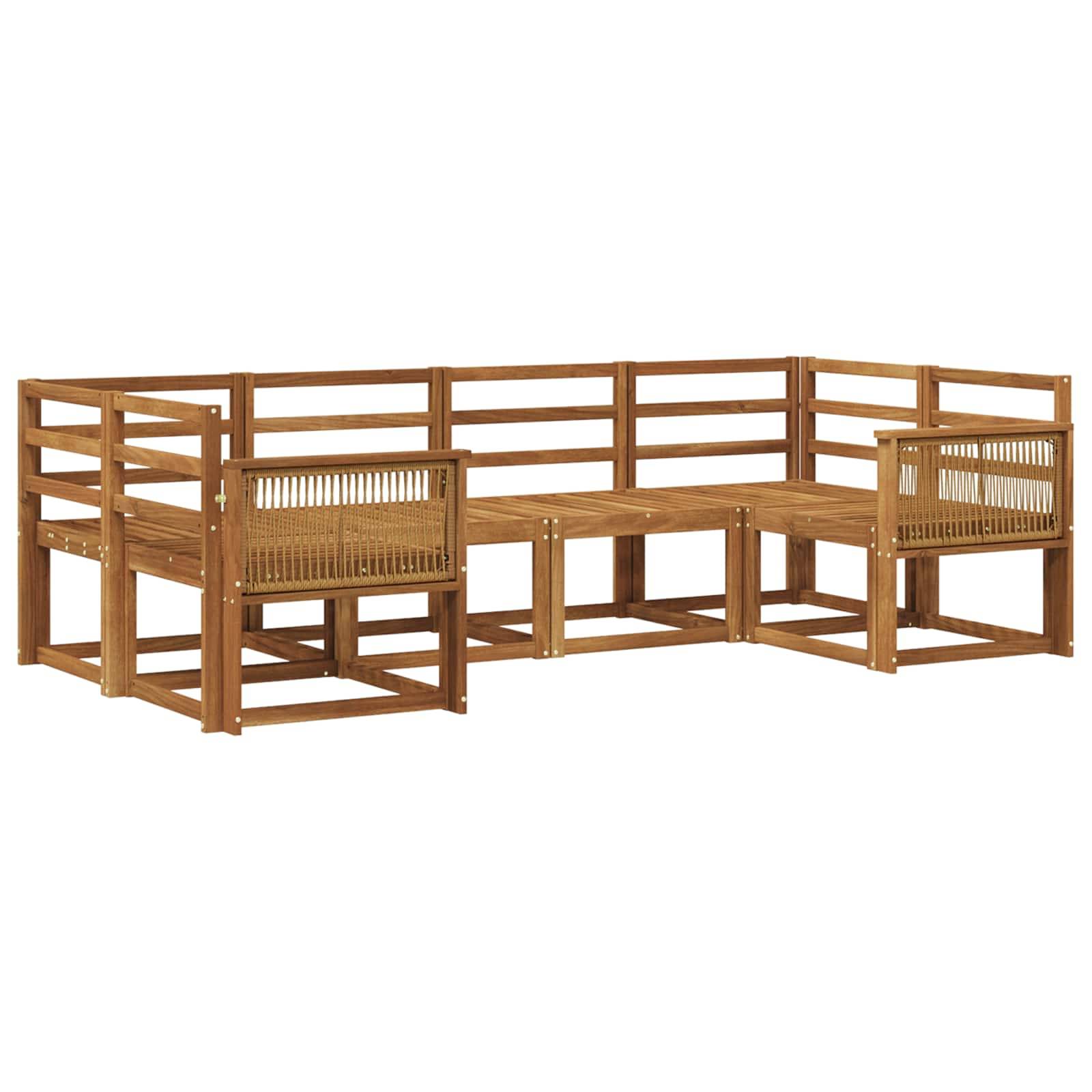 vidaXL Outdoor-Sofagarnitur 6 pcs Natur Massivholz Akazie