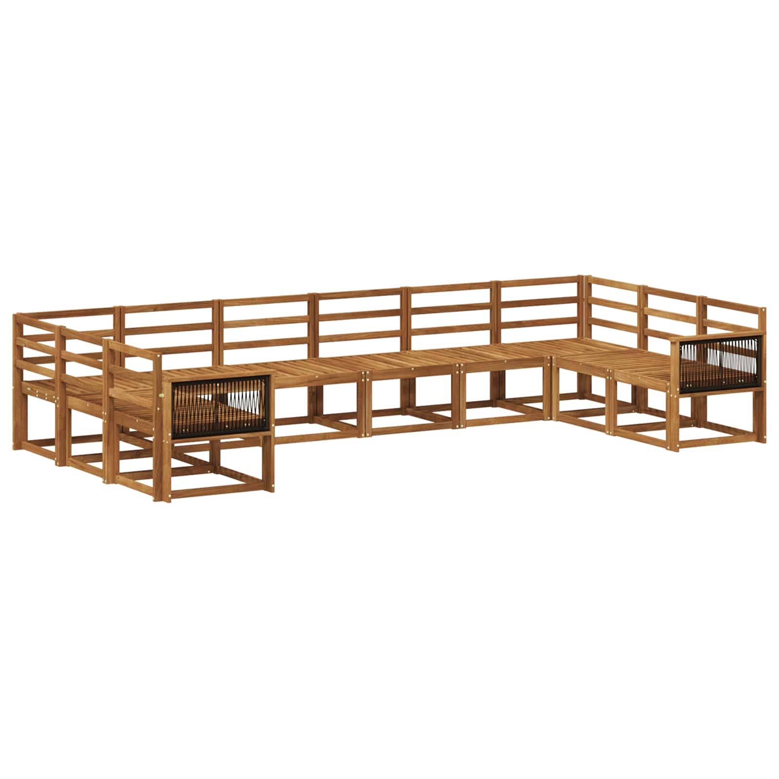 vidaXL Outdoor-Sofagarnitur 10 pcs Natur Massivholz Akazie