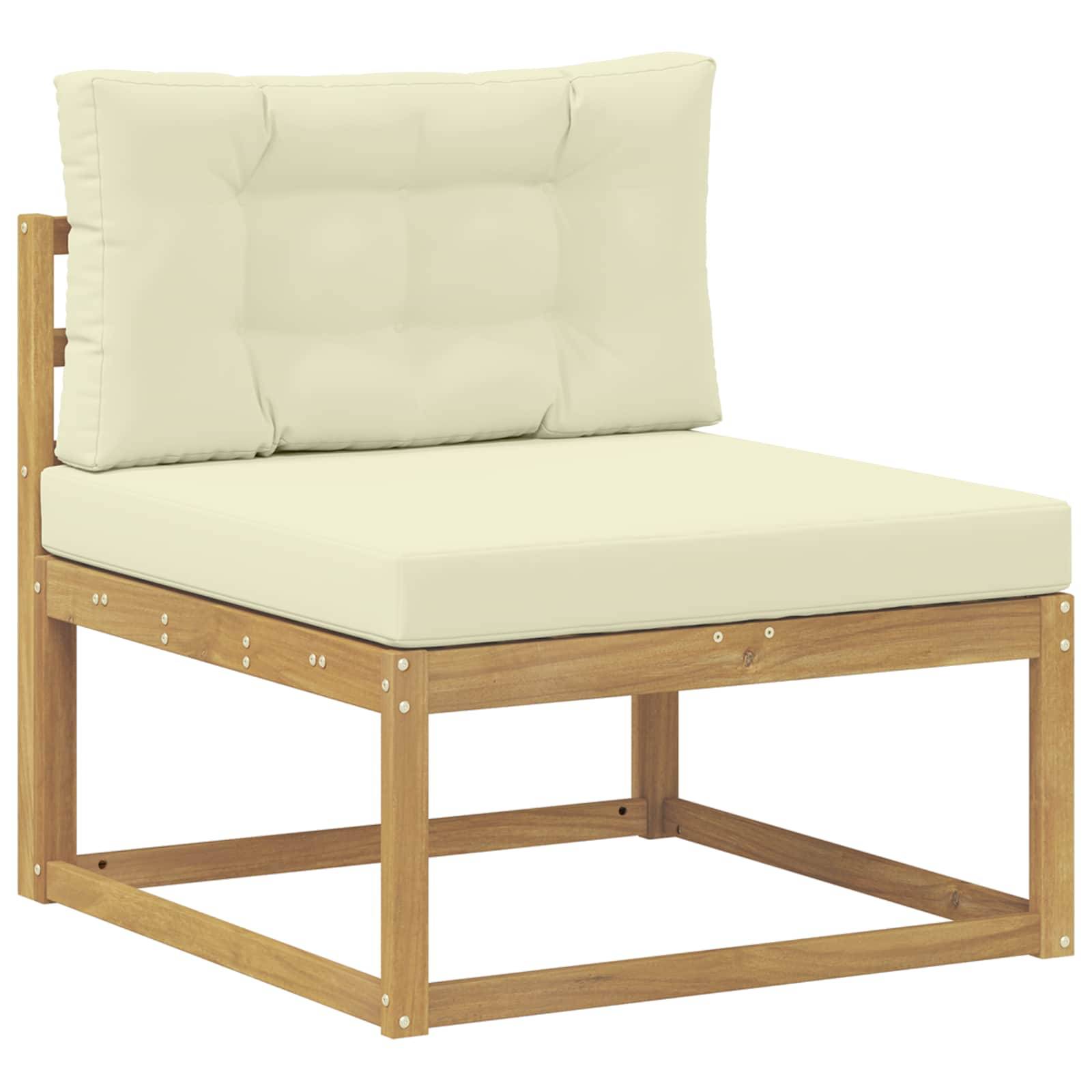 vidaXL Outdoor-Sofagarnitur 9 pcs Weiß und Creme