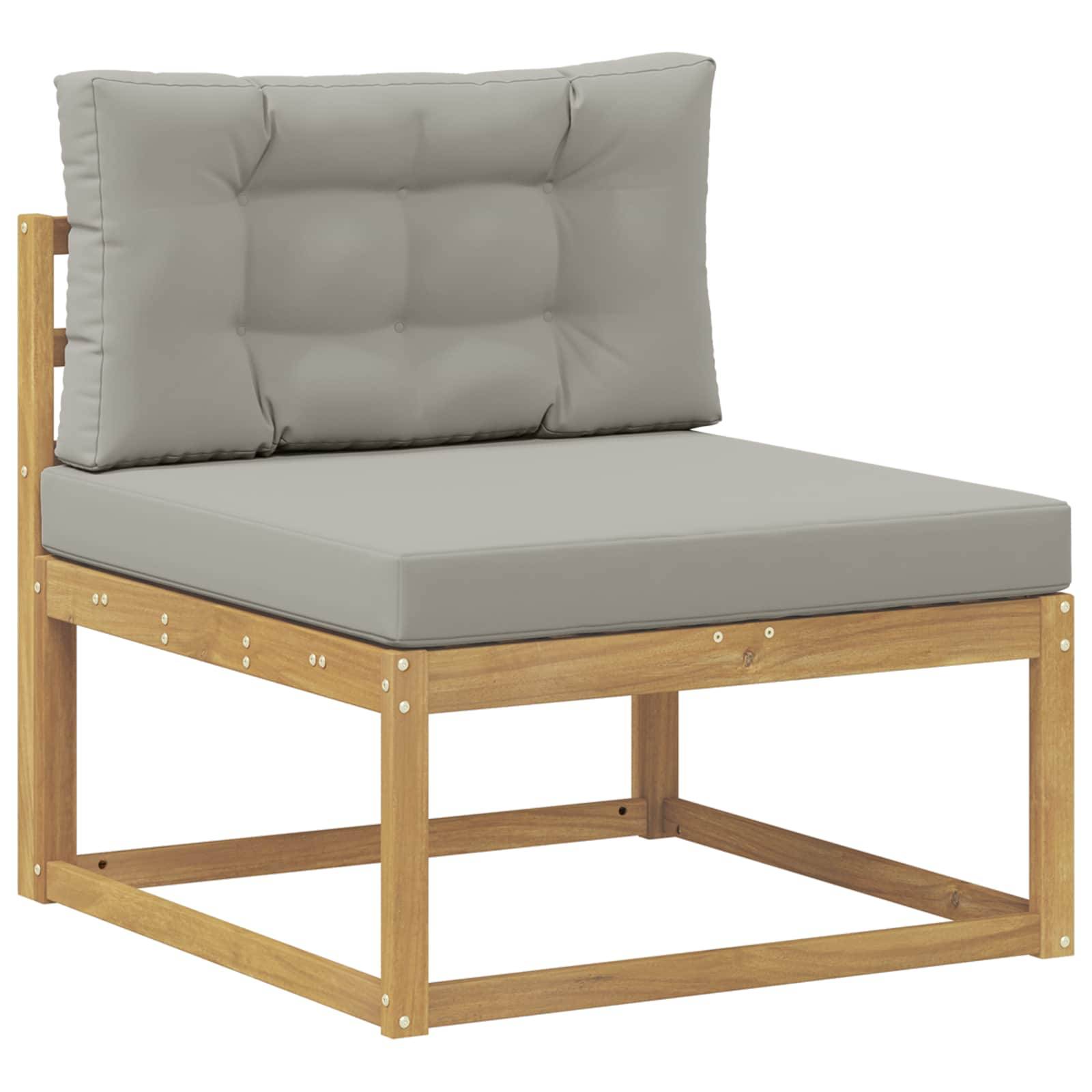 vidaXL Outdoor-Sofagarnitur 4 pcs Weiß und Hellgrau Polyester