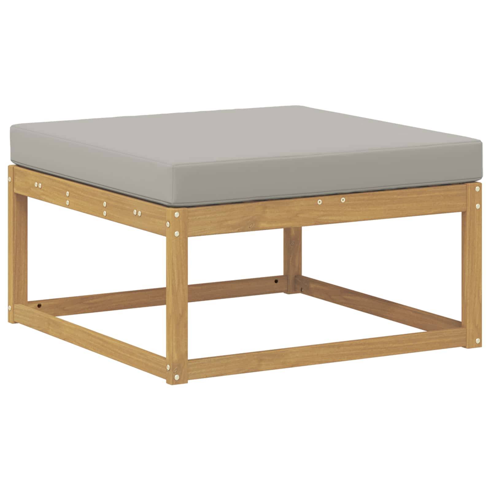 vidaXL Outdoor-Sofagarnitur 4 pcs Weiß und Hellgrau Polyester