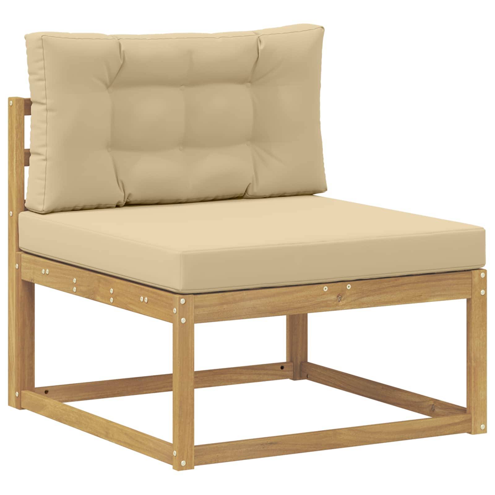 vidaXL Outdoor-Sofagarnitur mit Kissen Weiß 79 x 79 x 37 cm Polyester