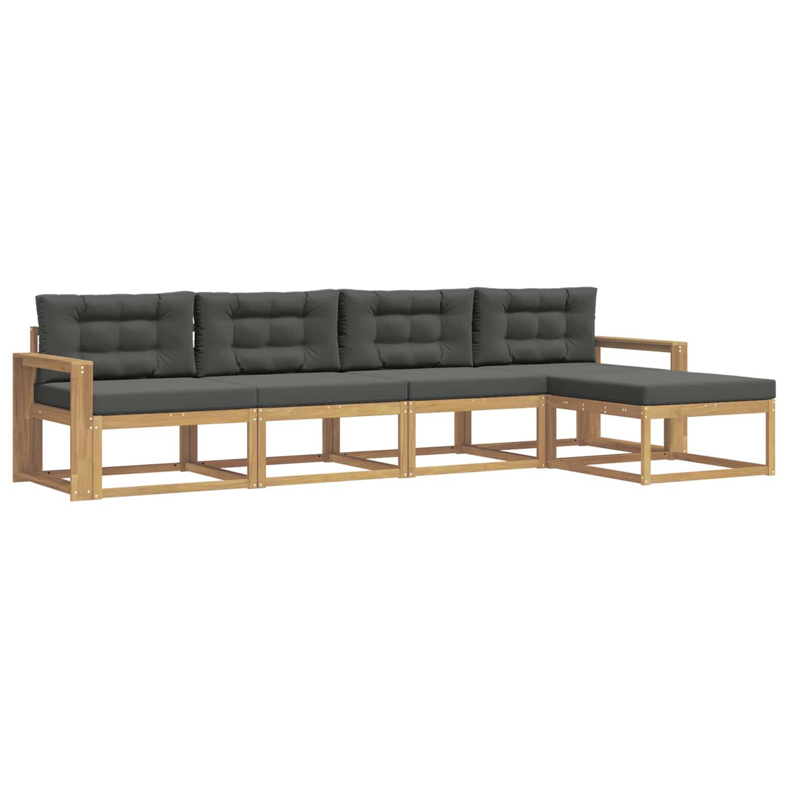 vidaXL Outdoor-Sofagarnitur 4 pcs Weiß und Anthrazit Polyester