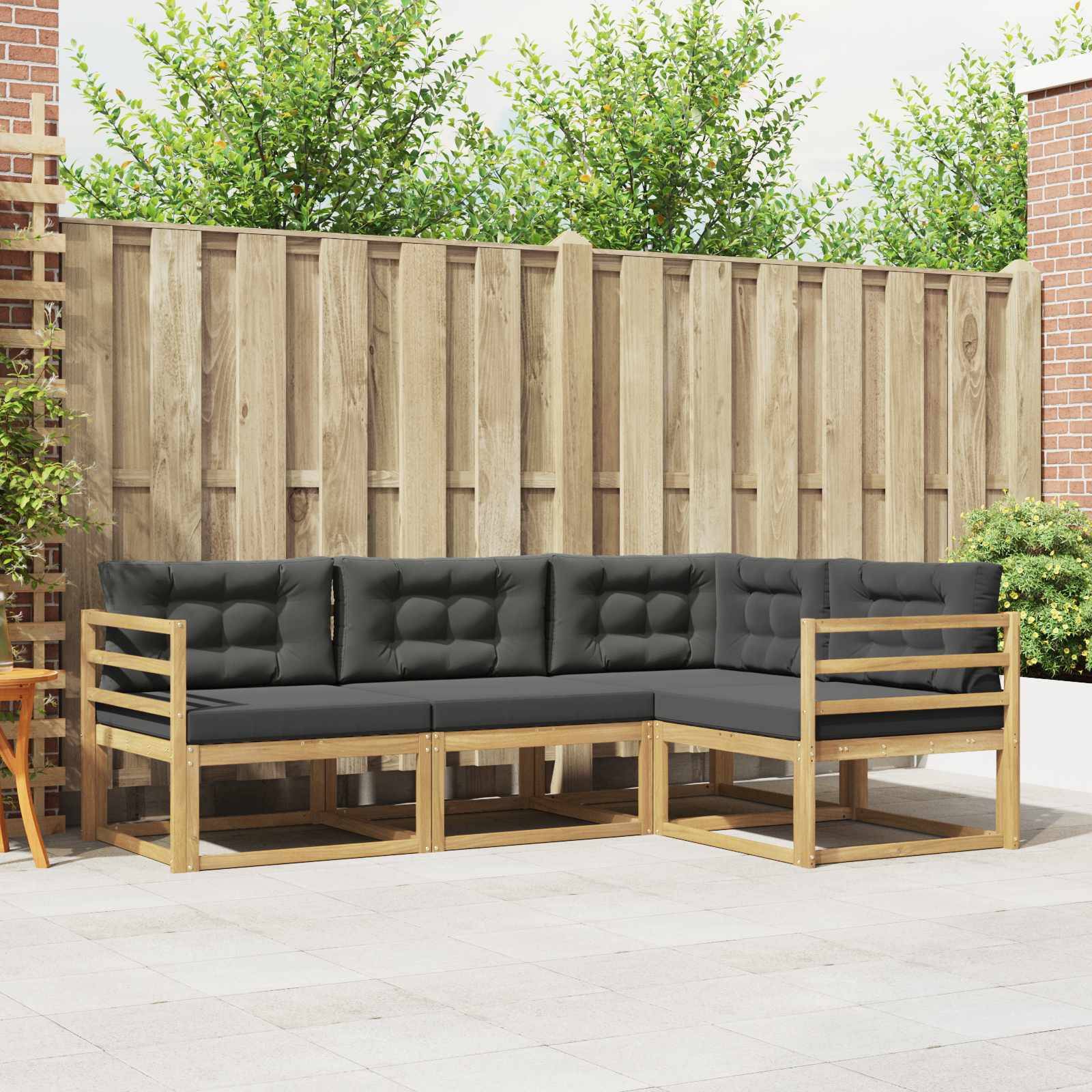 vidaXL Outdoor-Sofagarnitur 3 pcs Weiß und Anthrazit Polyester