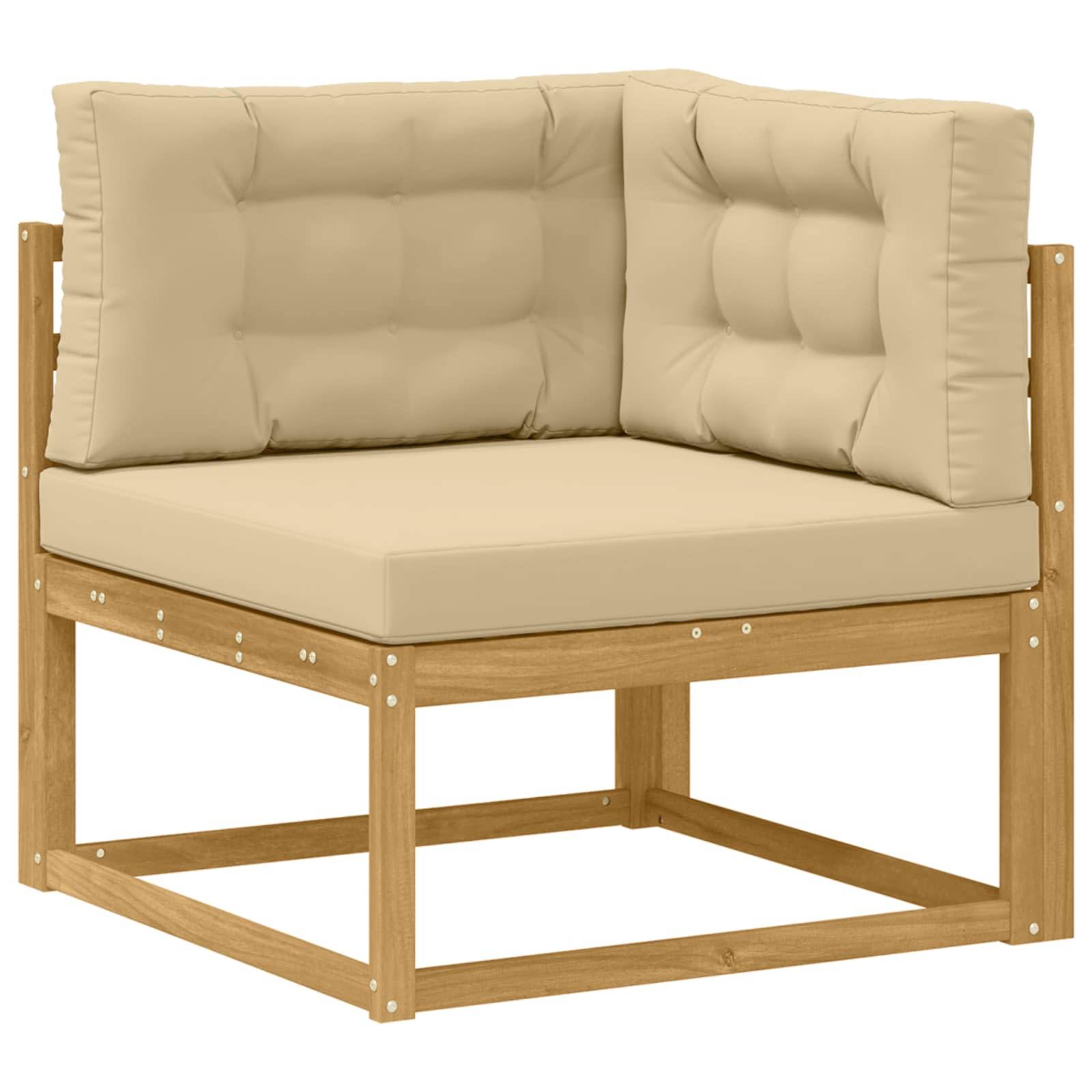 vidaXL Outdoor Ecksofa Polyester Weiß
