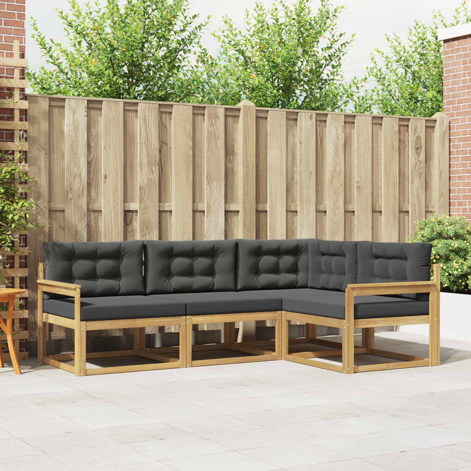 vidaXL Outdoor-Sofagarnitur 3 pcs Weiß und Anthrazit Polyester