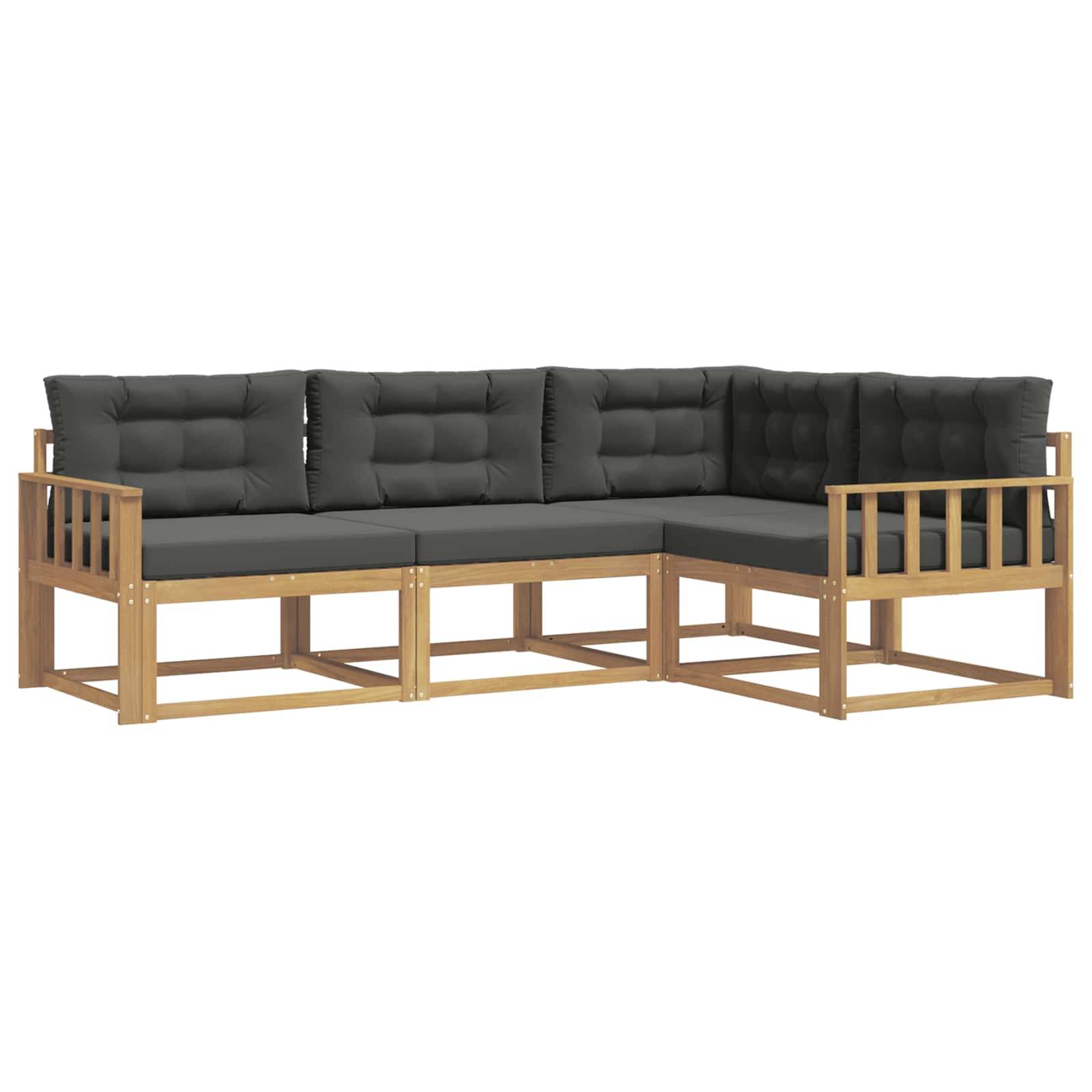 vidaXL Outdoor-Sofagarnitur 3 pcs Weiß und Anthrazit Polyester