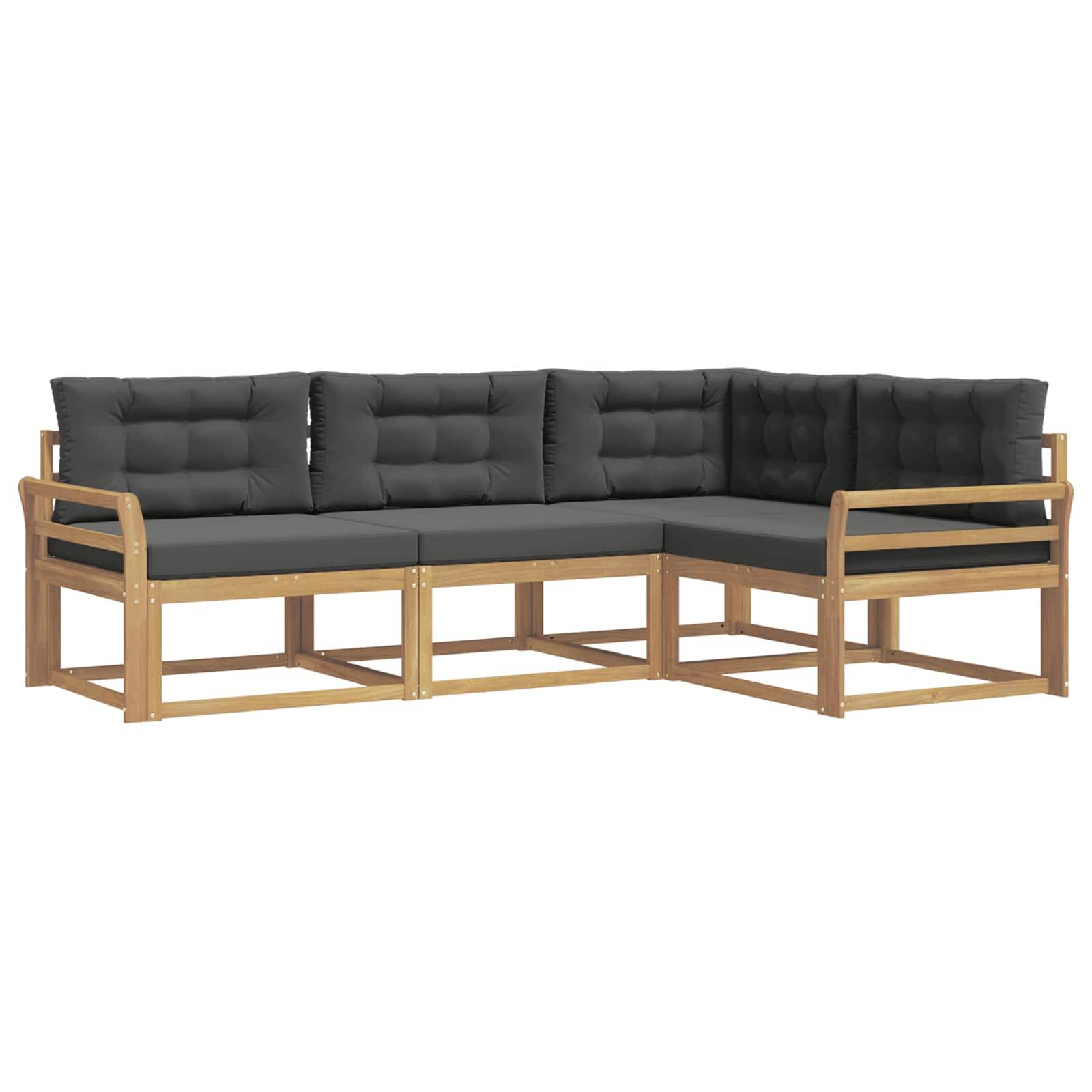 vidaXL Outdoor-Sofagarnitur 3 pcs Weiß und Anthrazit Polyester