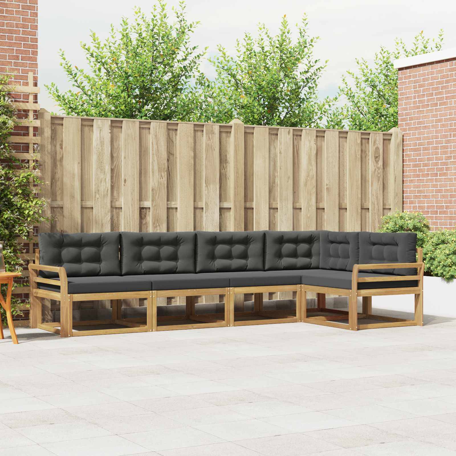 vidaXL Outdoor-Sofagarnitur 4 pcs Weiß und Anthrazit Polyester
