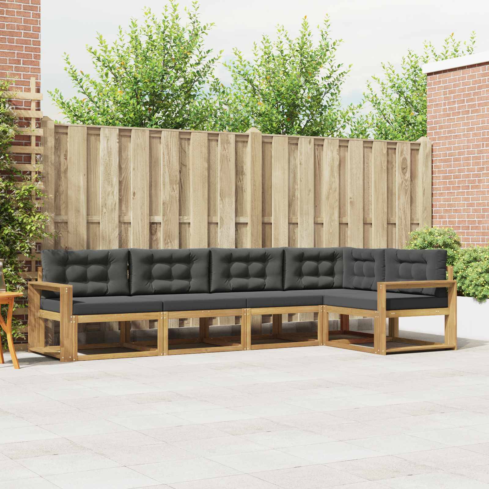 vidaXL Outdoor-Sofagarnitur 4 pcs Weiß und Anthrazit Polyester