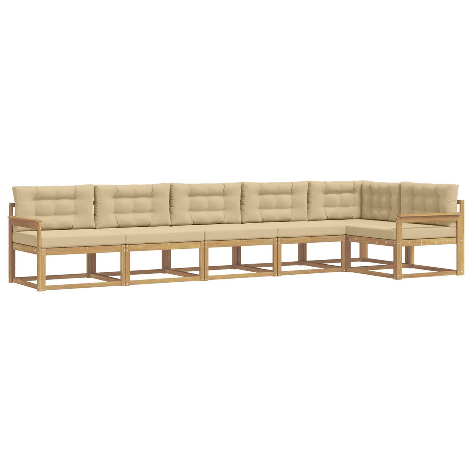 vidaXL Outdoor-Sofagarnitur mit Kissen 4 pcs Weiß und Beige Polyester