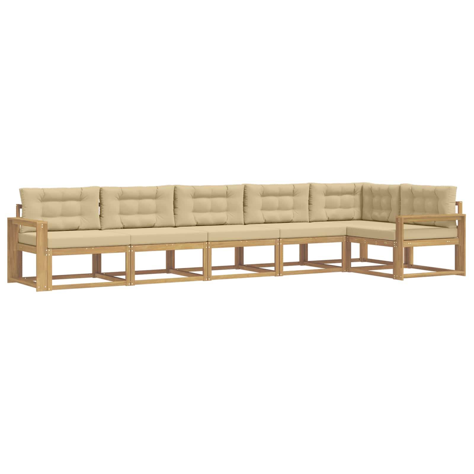 vidaXL Outdoor-Sofagarnitur mit Kissen 4 pcs Weiß und Beige Polyester