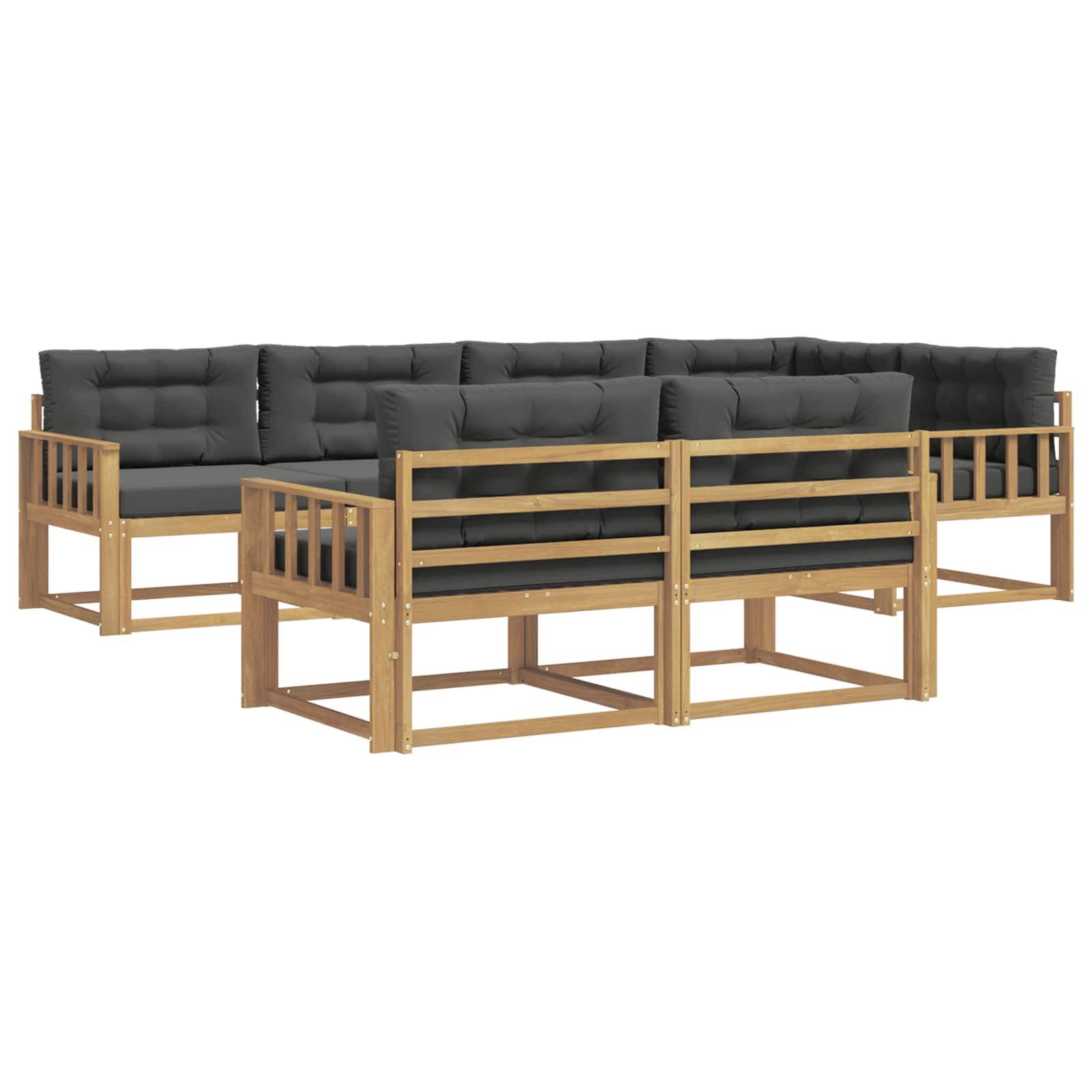 vidaXL Outdoor-Sofagarnitur 6 pcs Weiß und Anthrazit Polyester